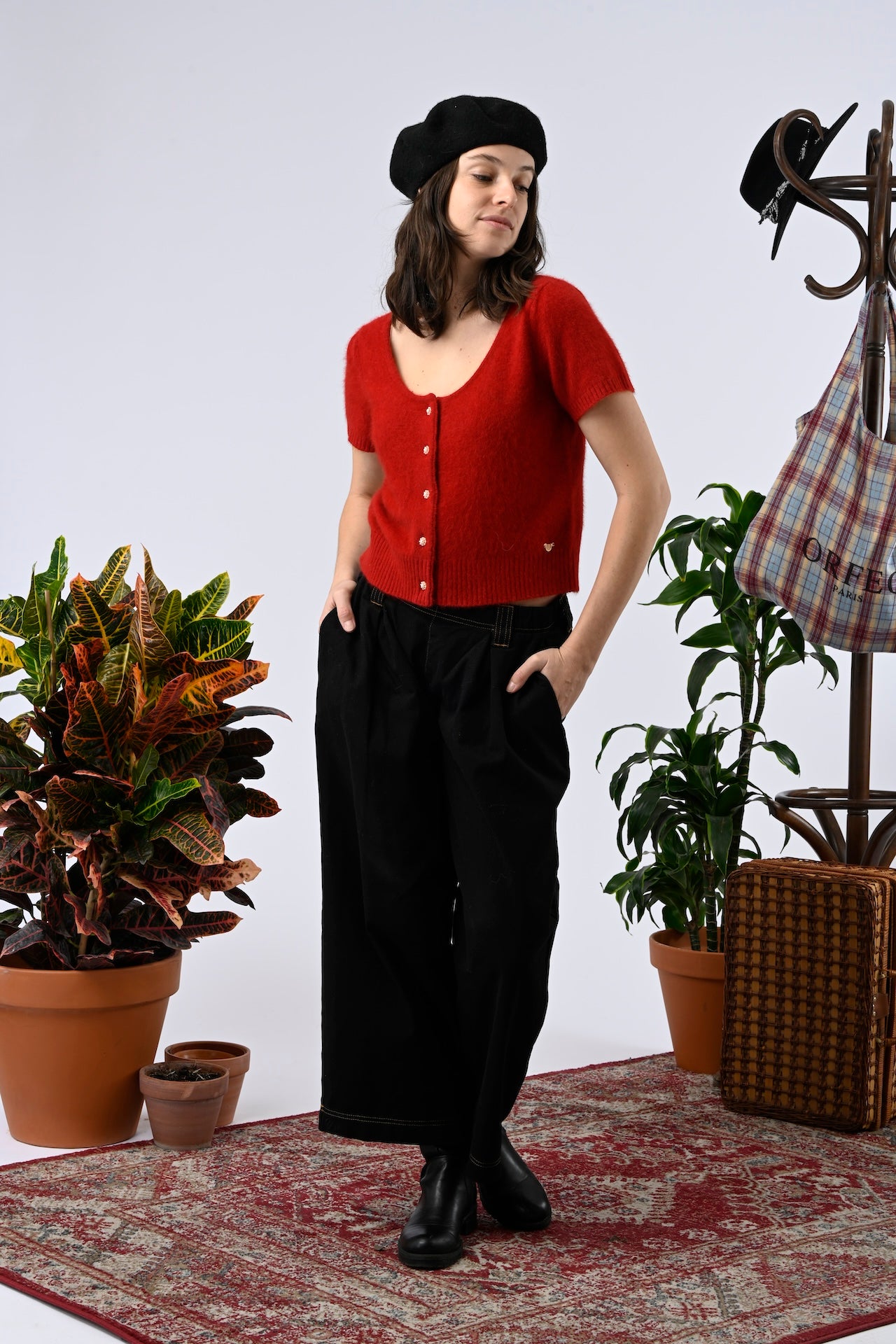 Blue and White Knitted Sweater