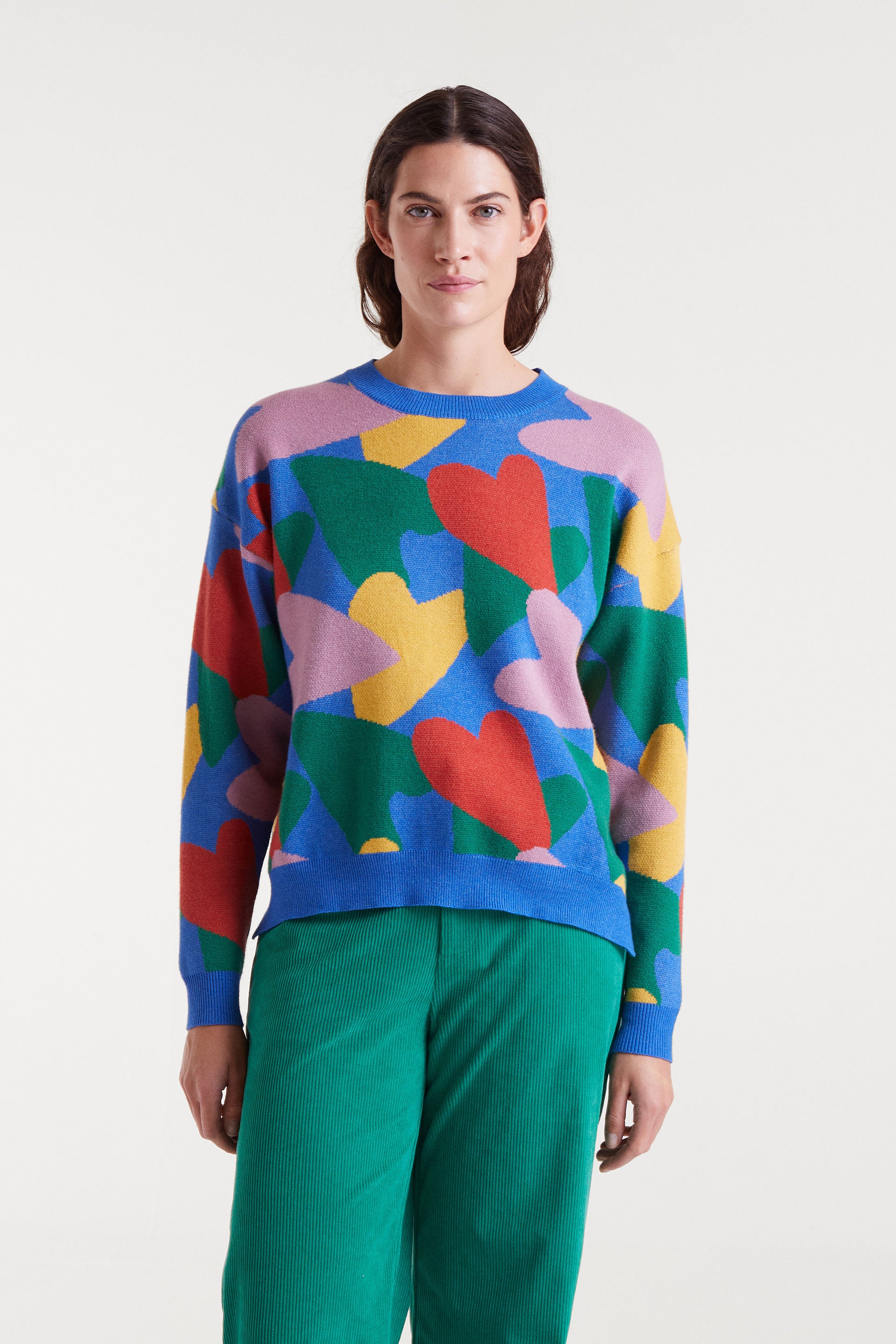 Colorful Heart Print Jumper