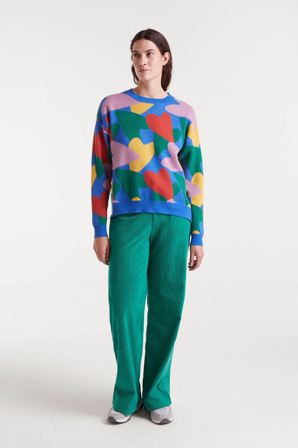 Colorful Heart Print Jumper