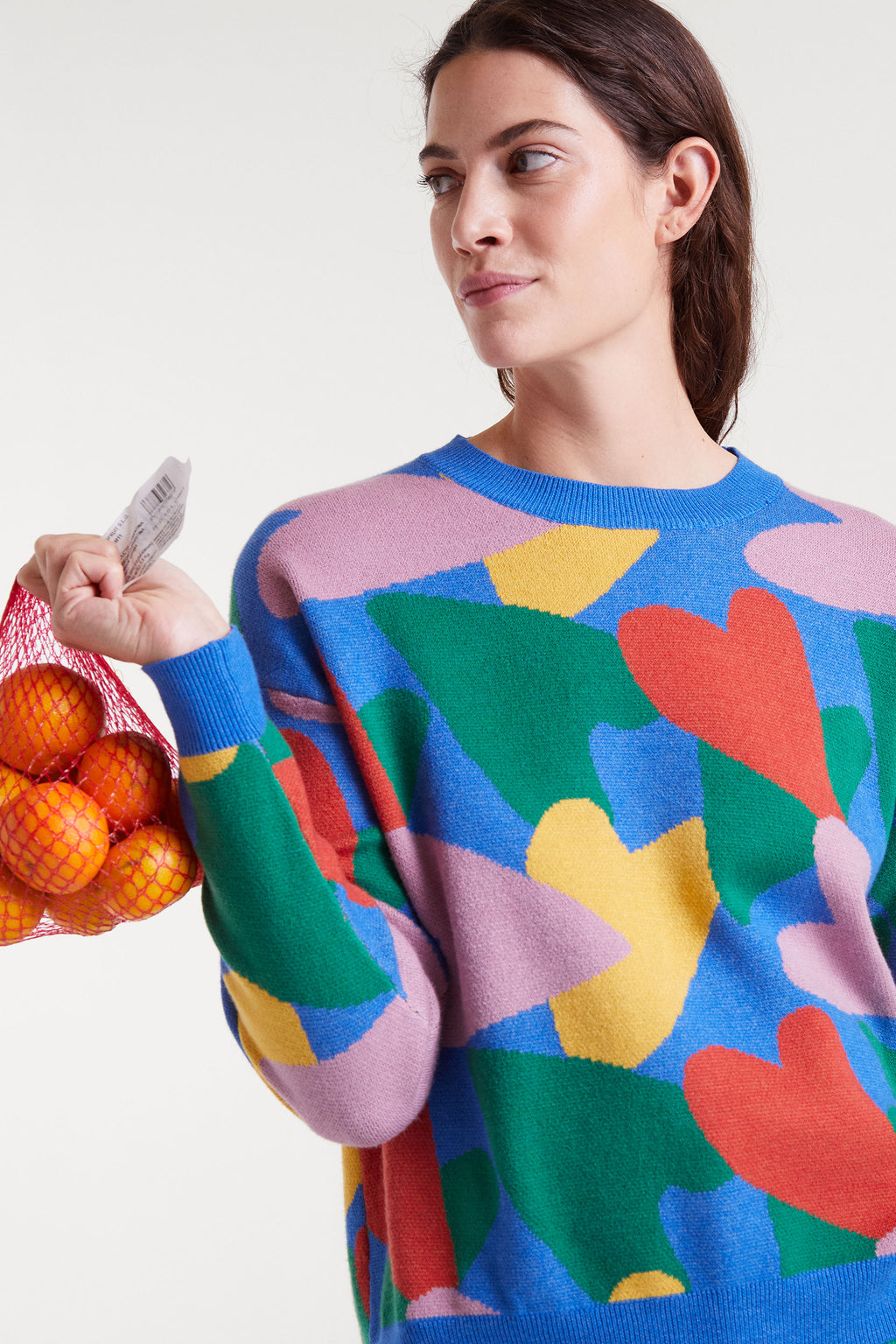 Colorful Heart Print Jumper