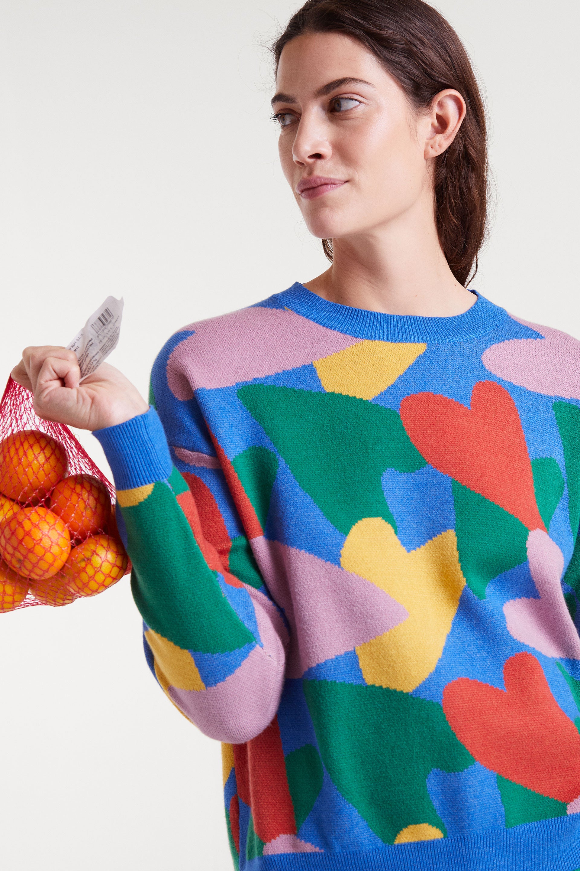 Colorful Heart Print Jumper