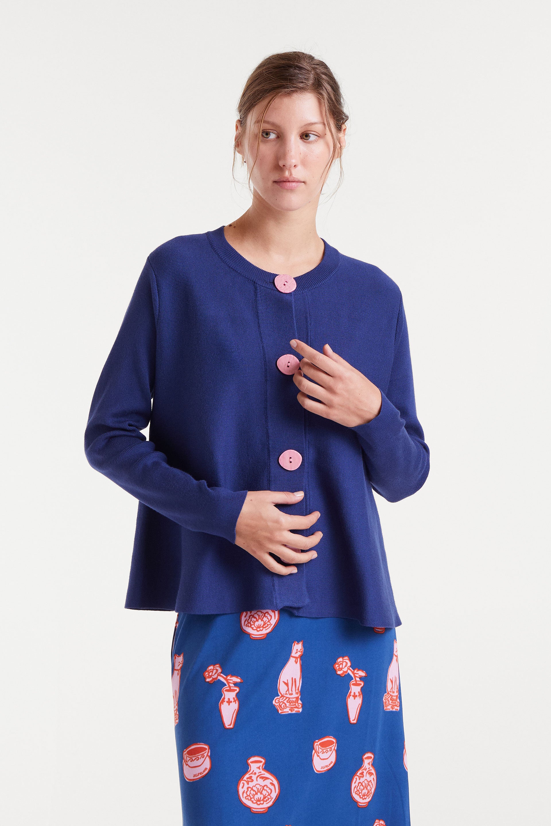 Pink Buttons Cardigan