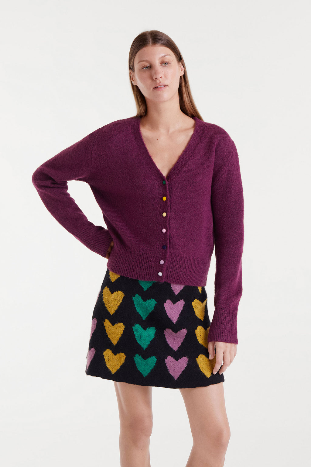 V-Neck Aubergine Jumper