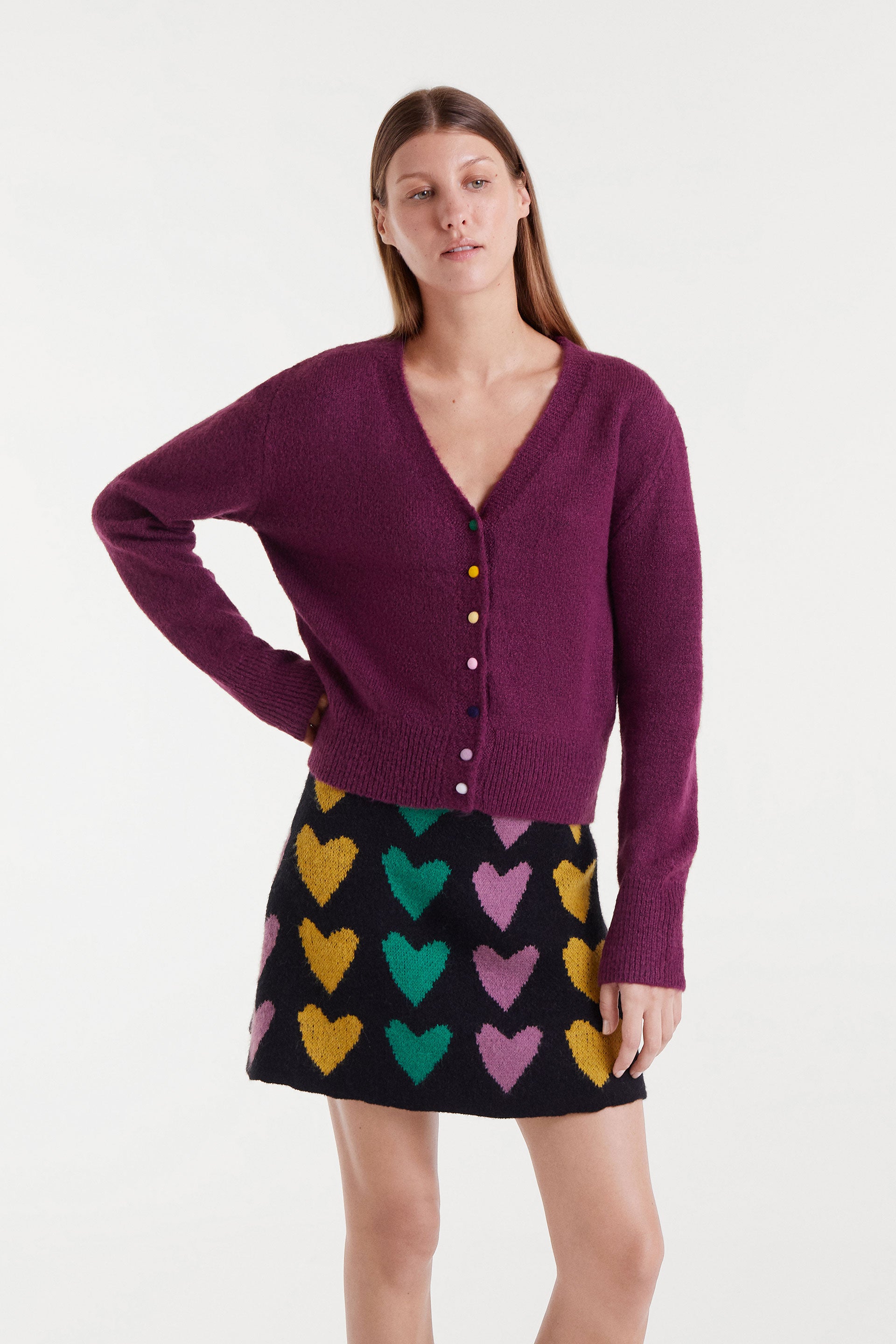 V-Neck Aubergine Jumper