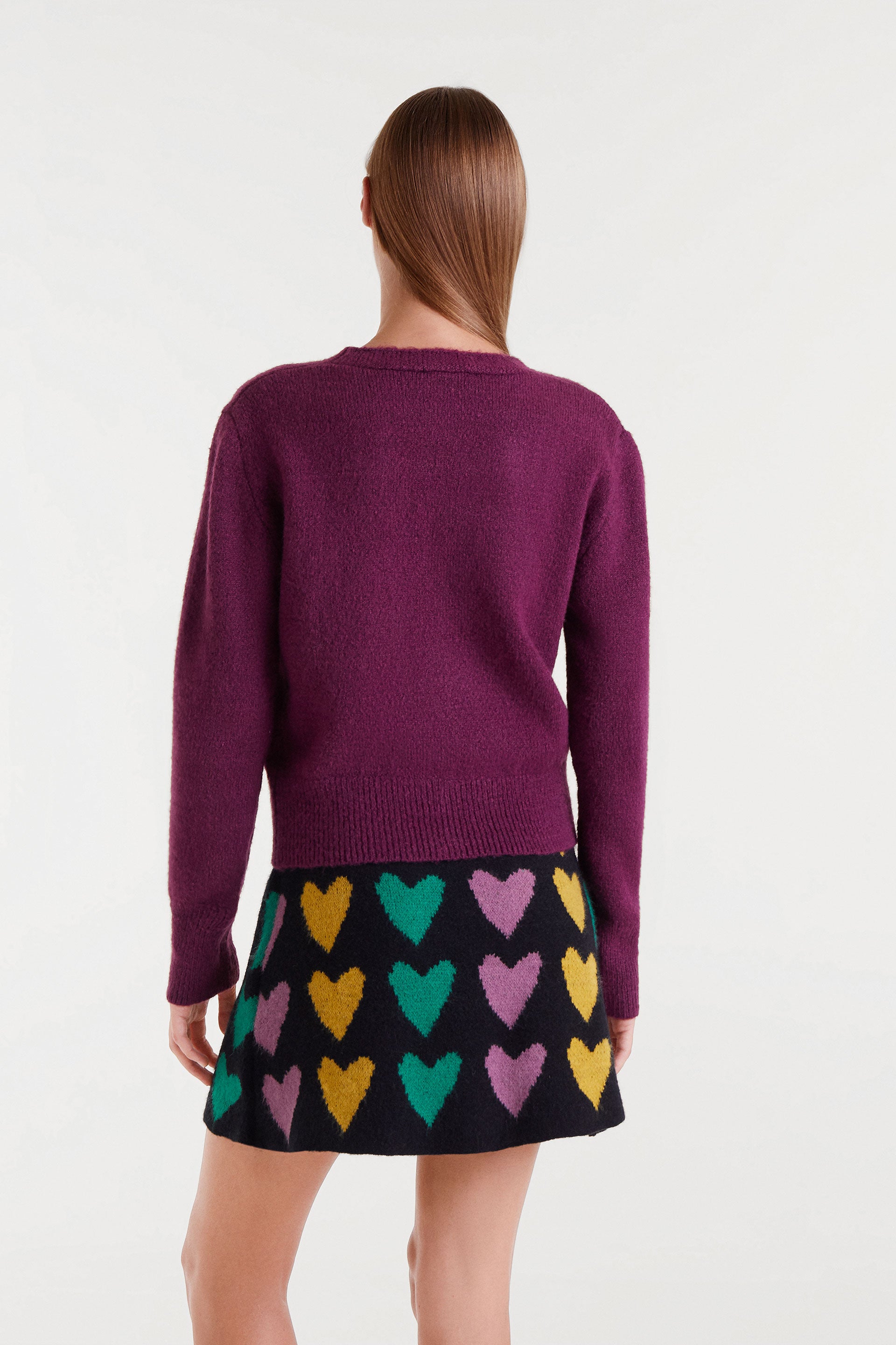 V-Neck Aubergine Jumper