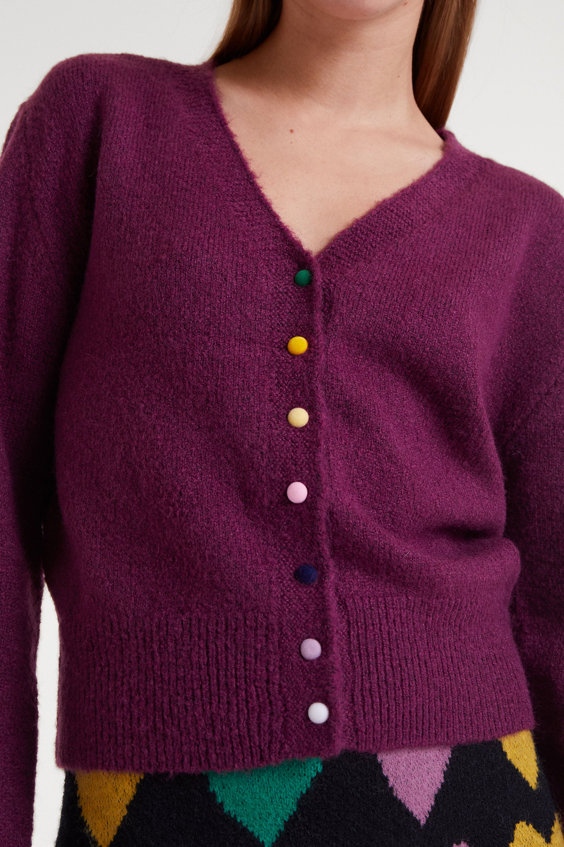 V-Neck Aubergine Jumper