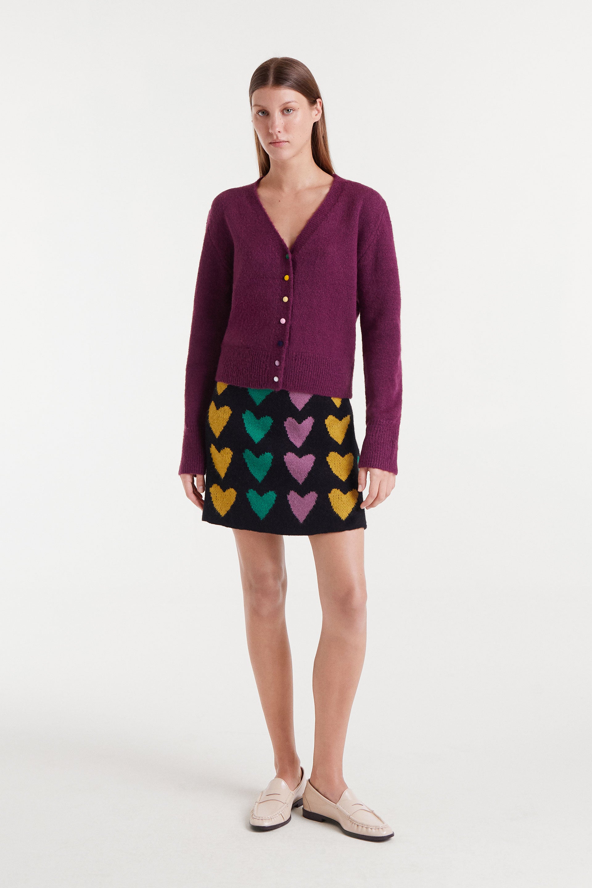 V-Neck Aubergine Jumper