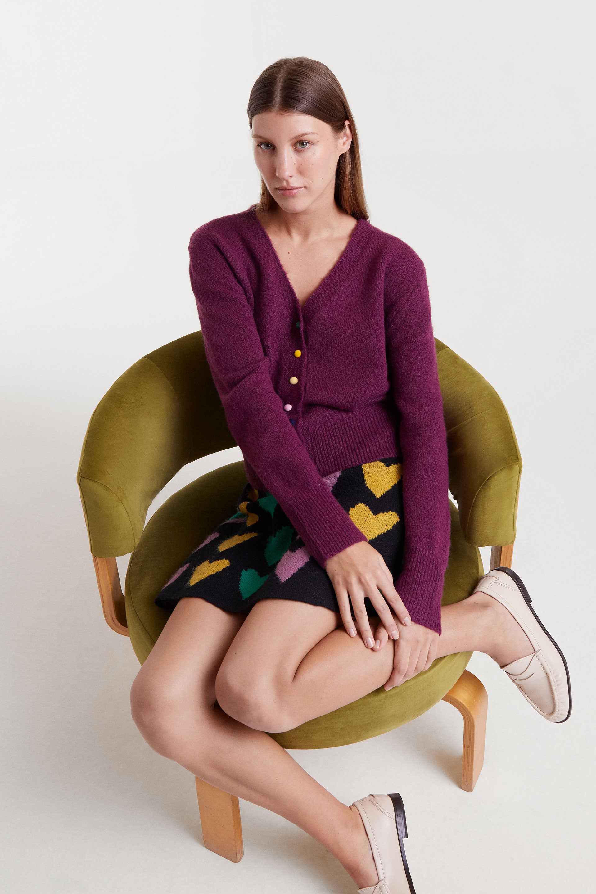 V-Neck Aubergine Jumper