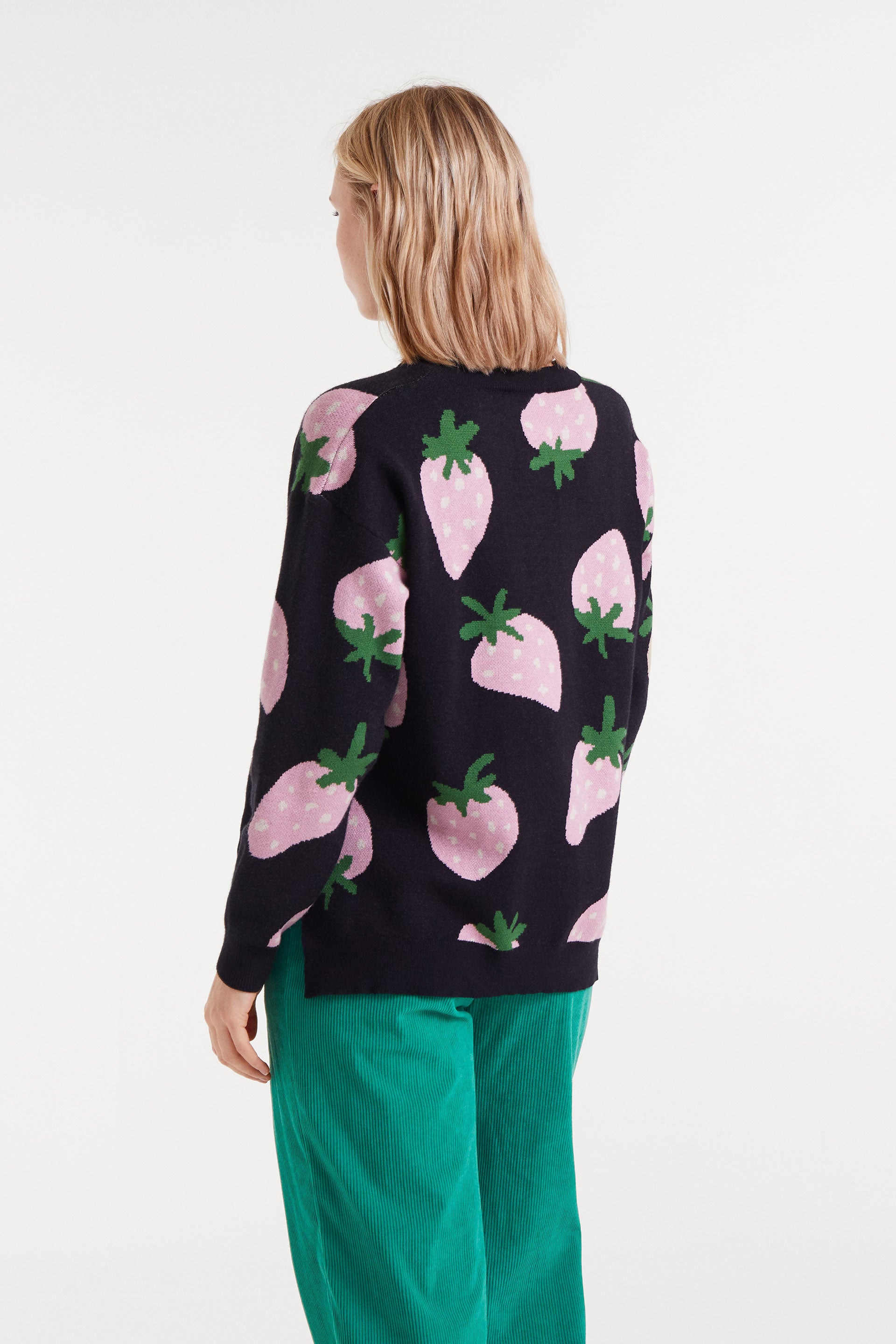 Black Jumper with Strawbery Print