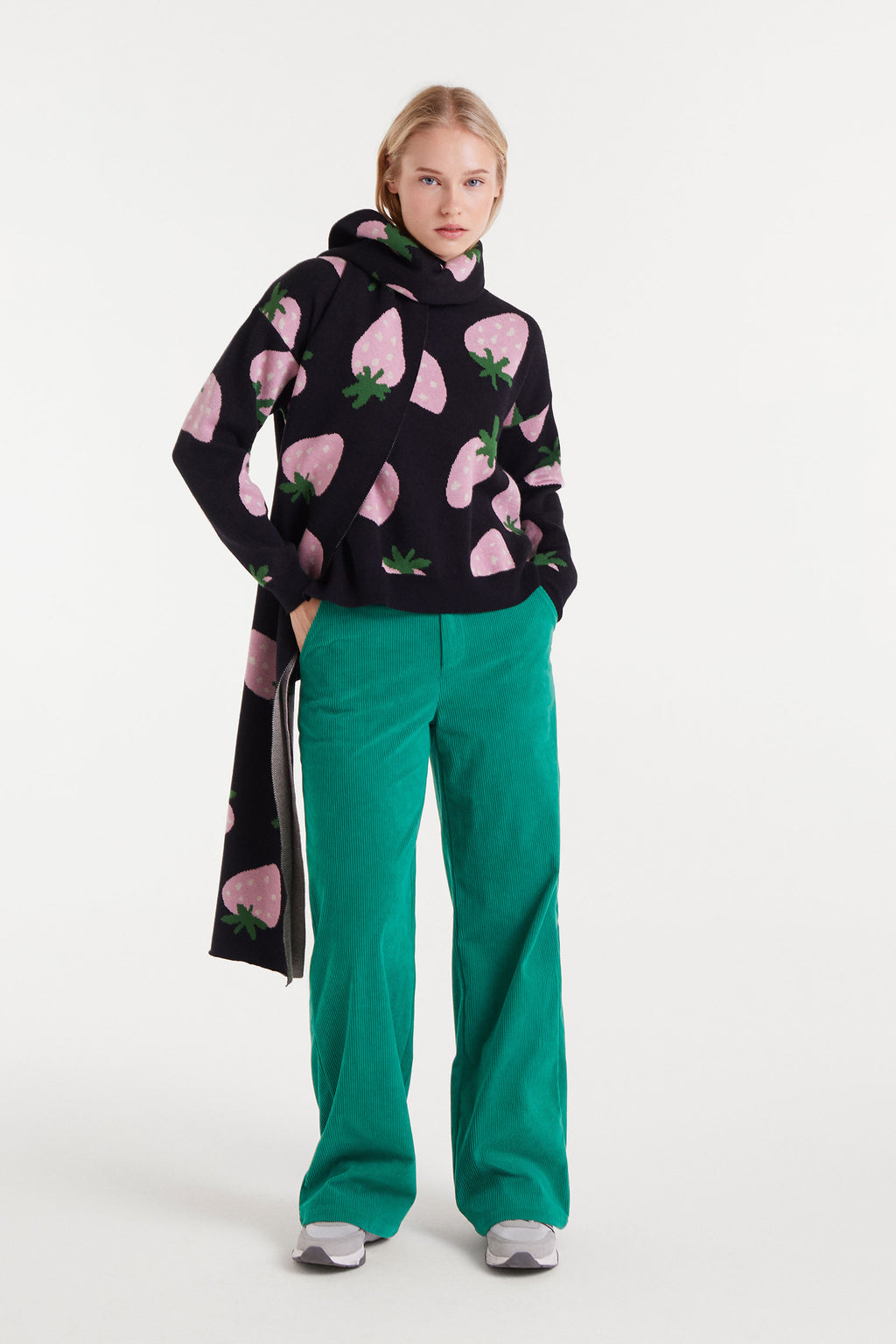 Black Jumper with Strawbery Print