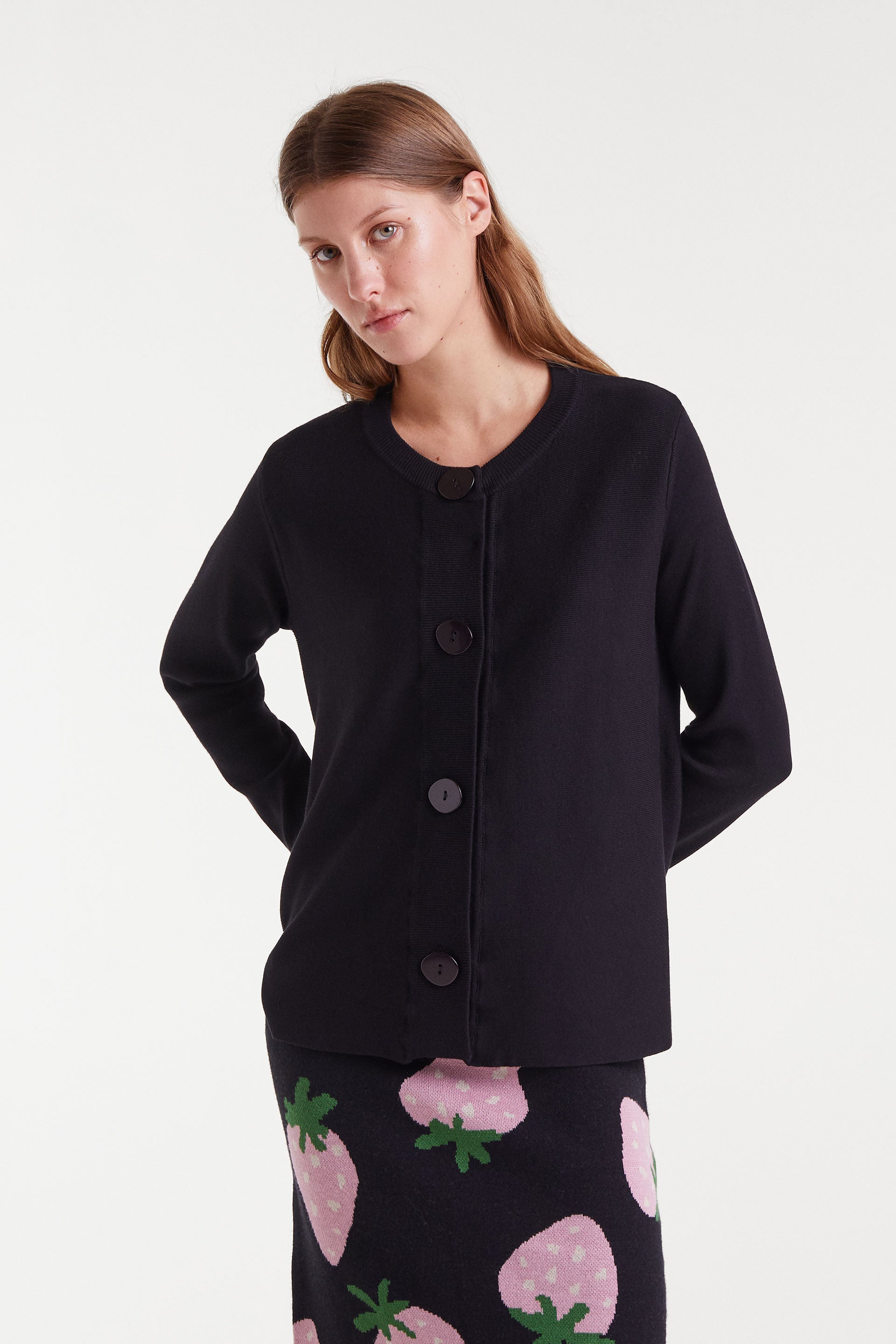 Black Buttoned Jumper