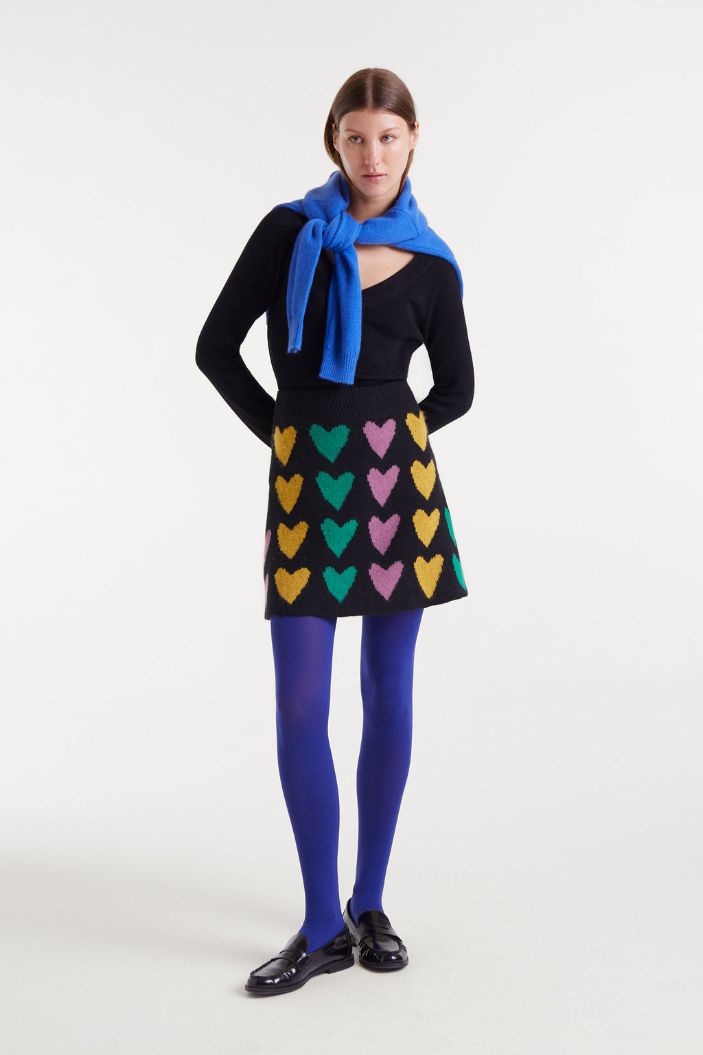 Black V-Neck Ribbed Sweater