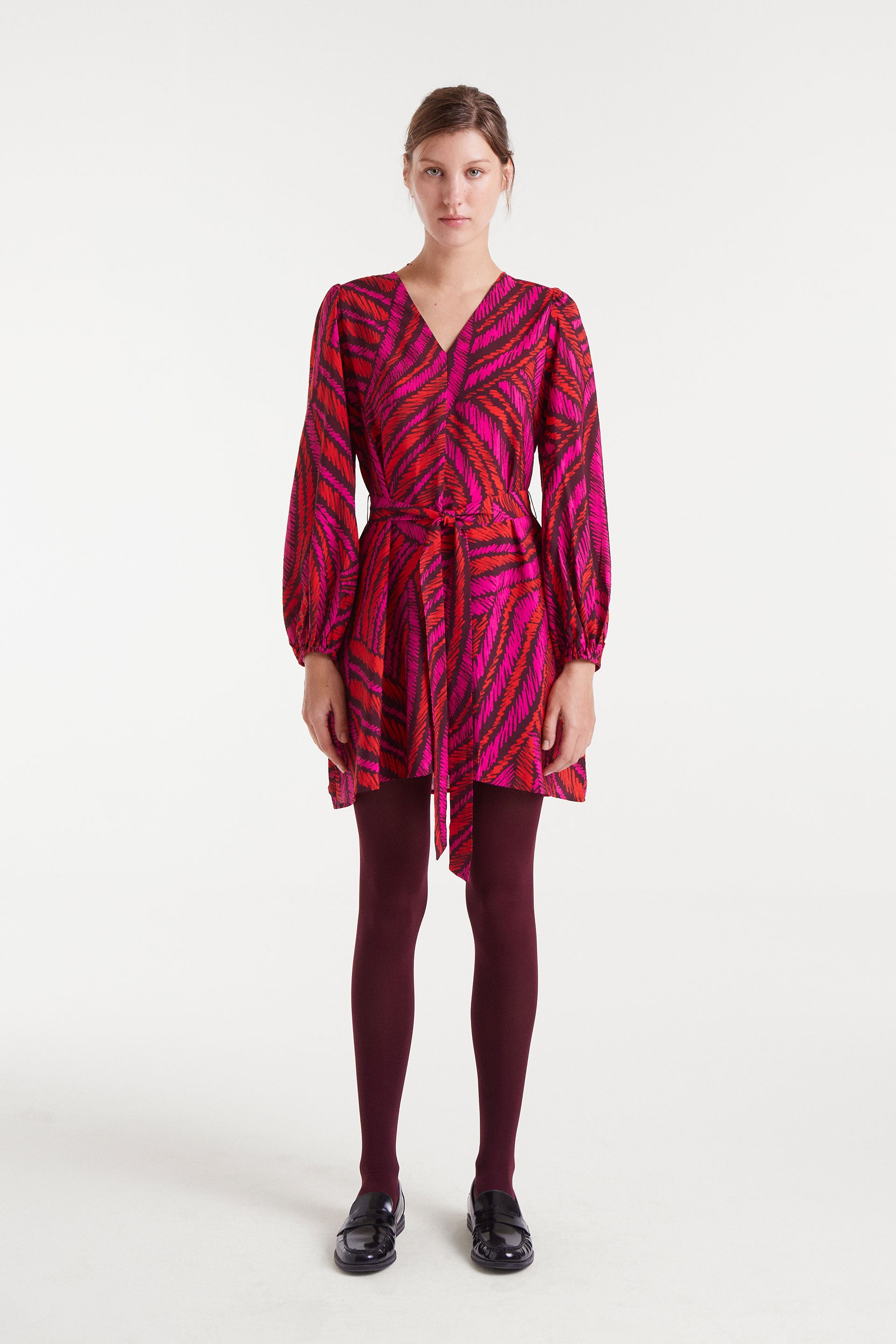 Short Dress, Fedora Print