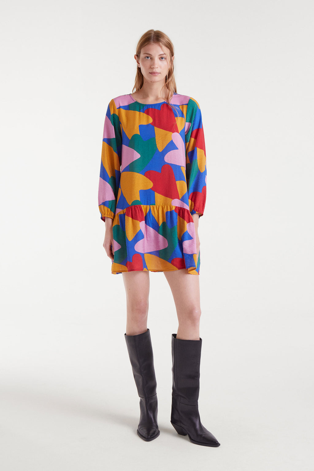 Heart Pattern Mini Dress