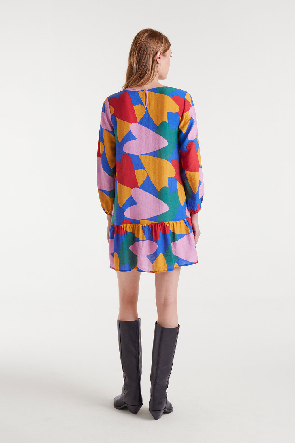 Heart Pattern Mini Dress