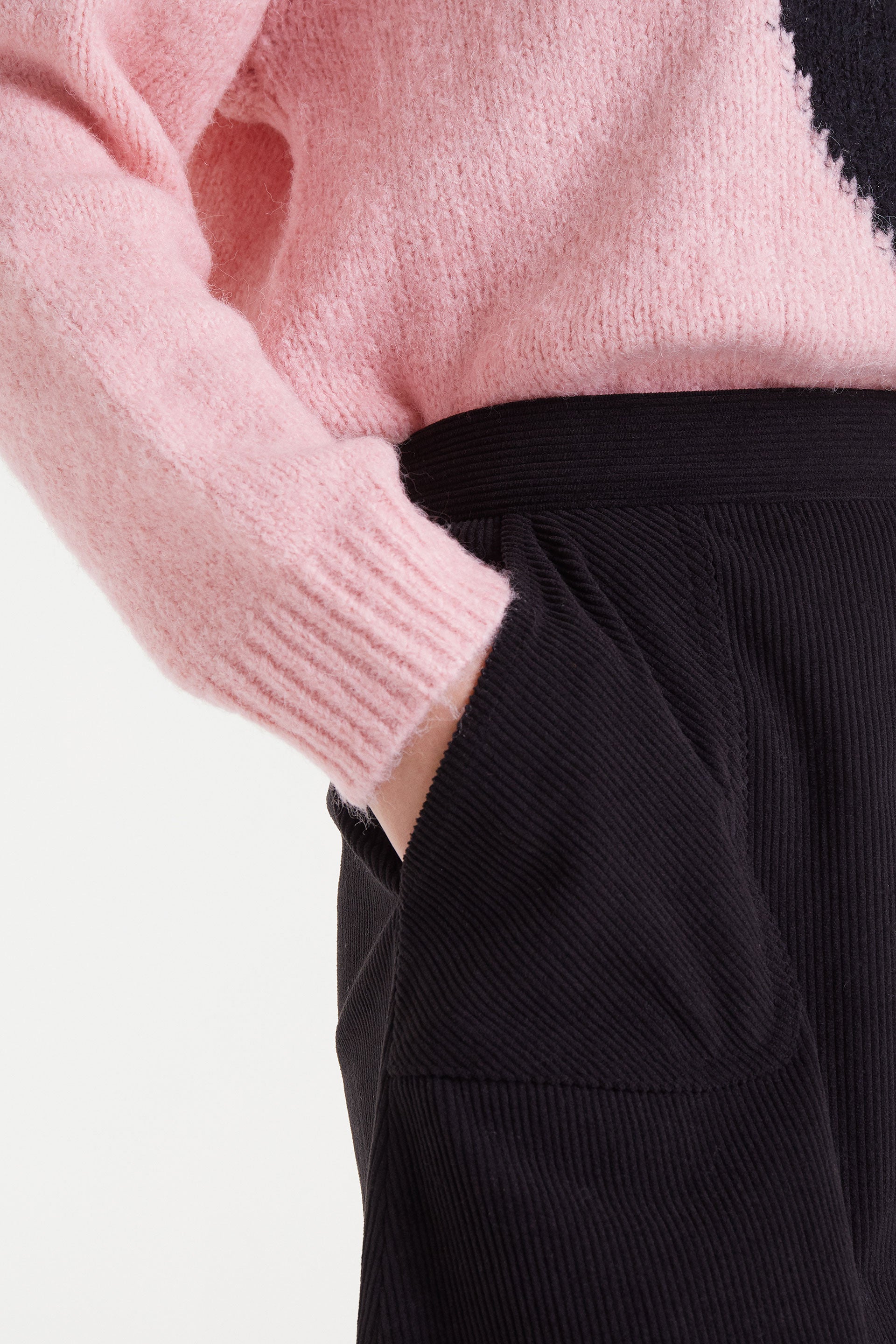 Black Corduroy Mini Skirt