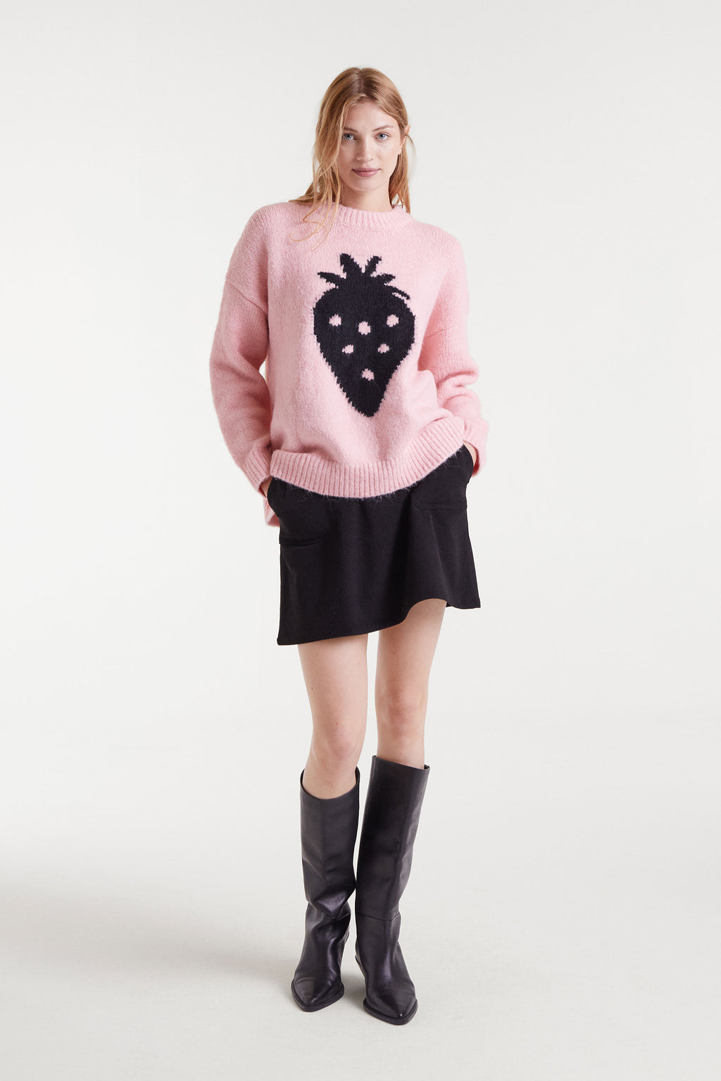 Black Corduroy Mini Skirt