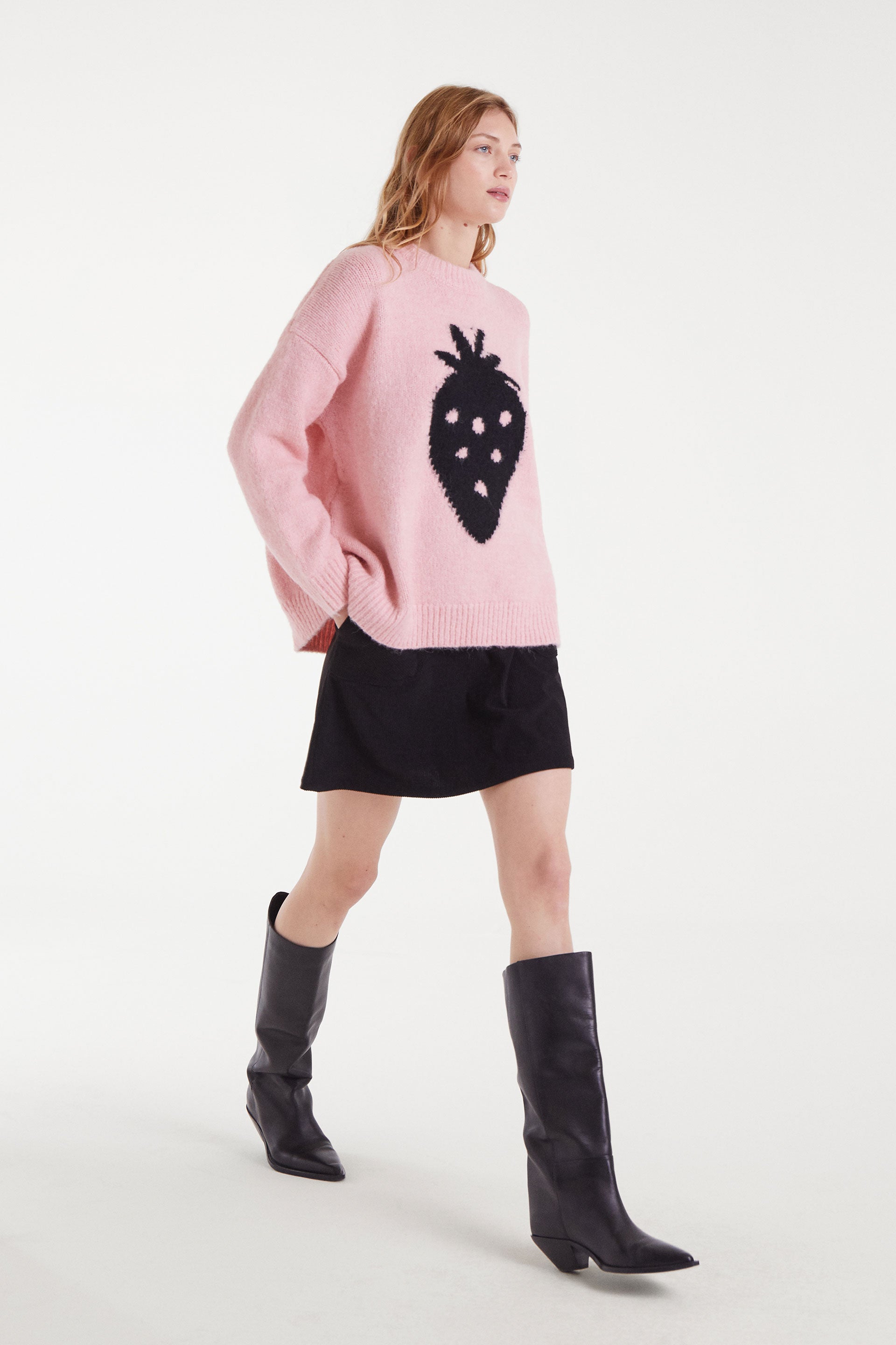 Black Corduroy Mini Skirt