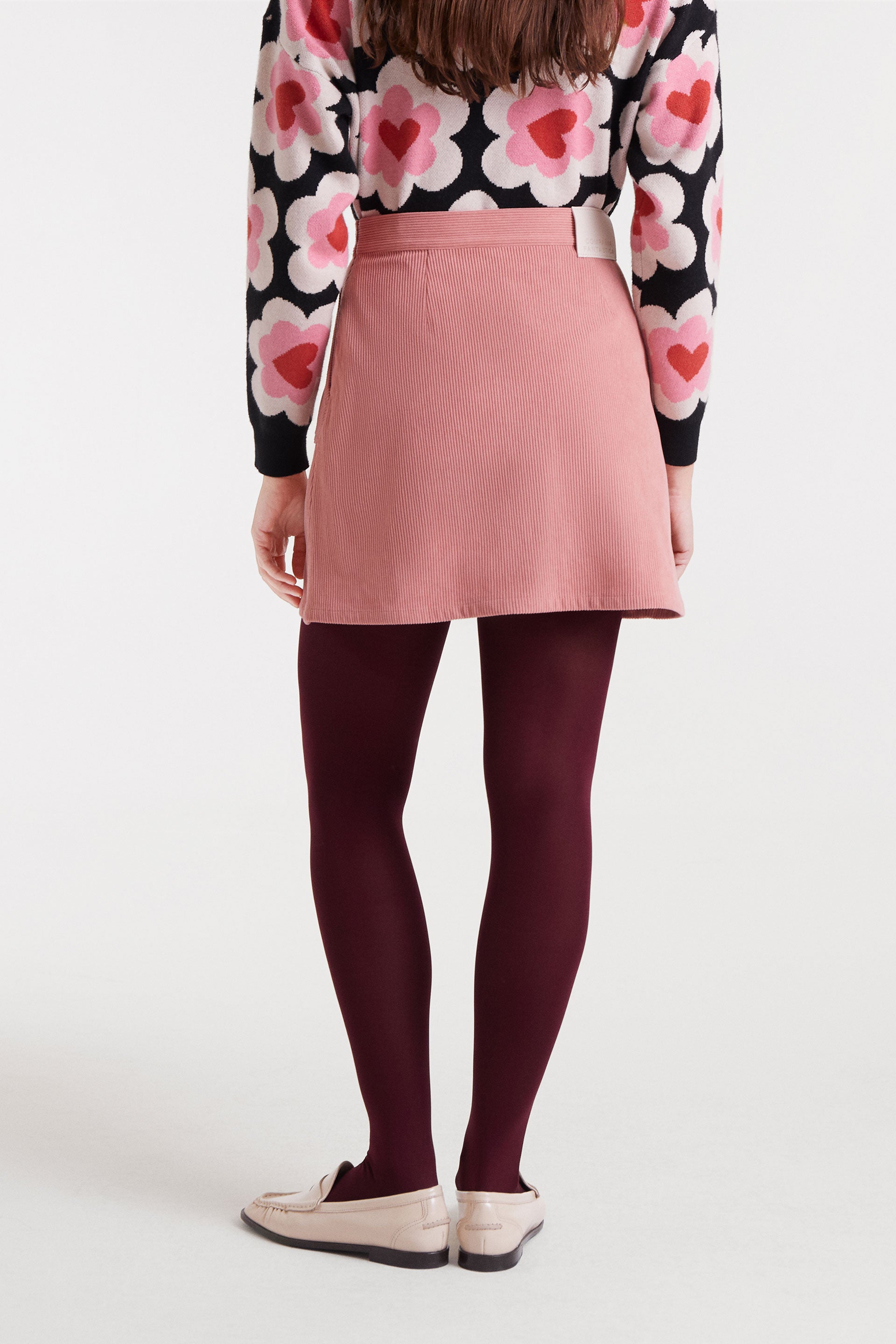 Dusted Pink Corduroy Mini Skirt