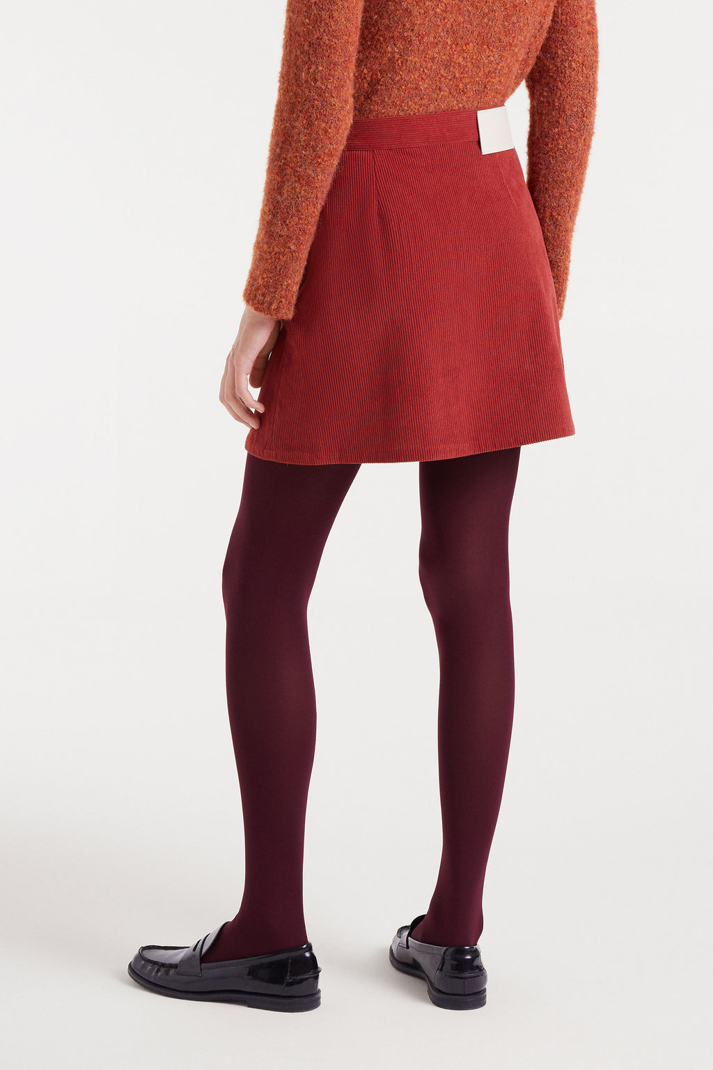 Rusted Red Corduroy Mini Skirt