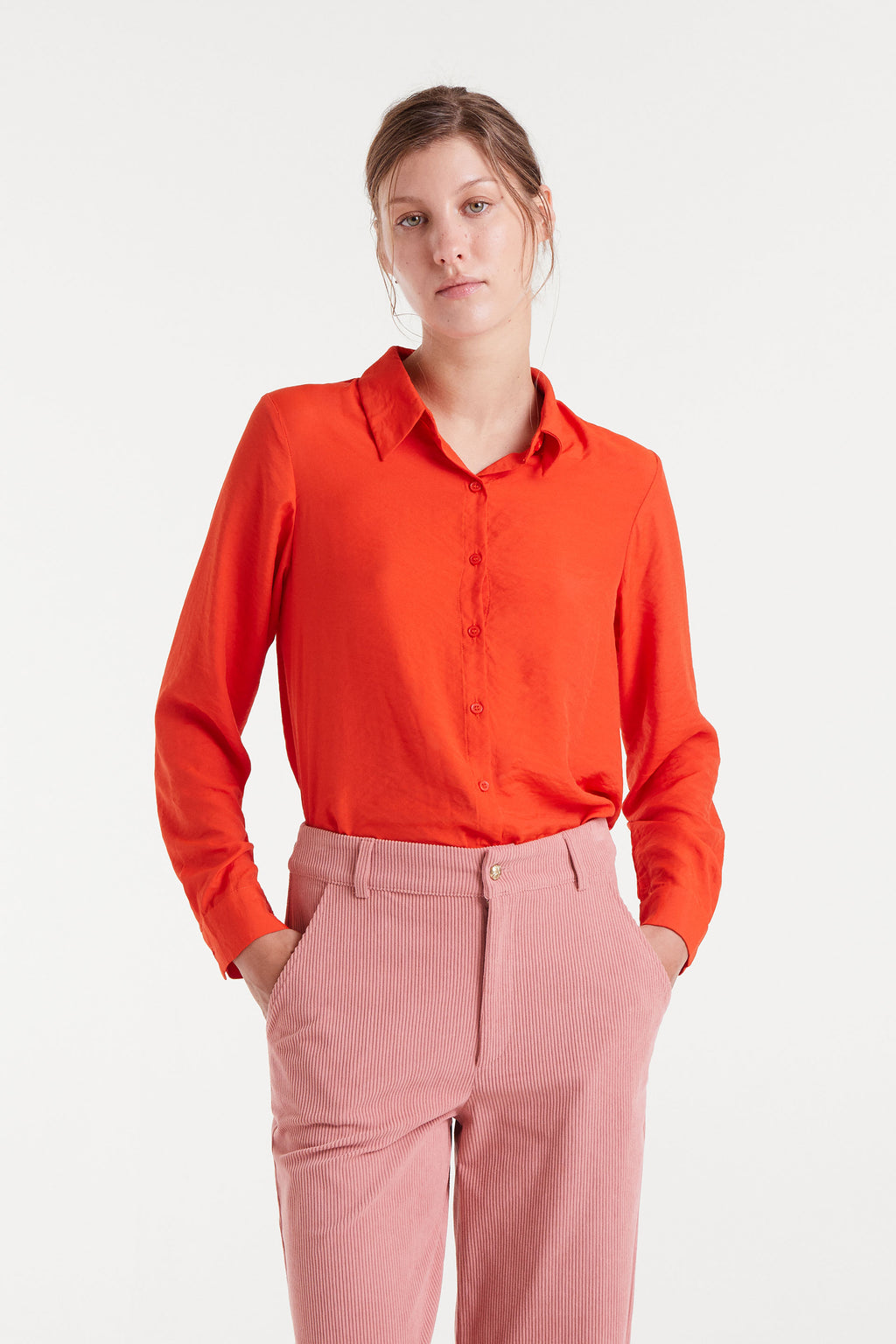 Orange Viscose Bamboo Shirt