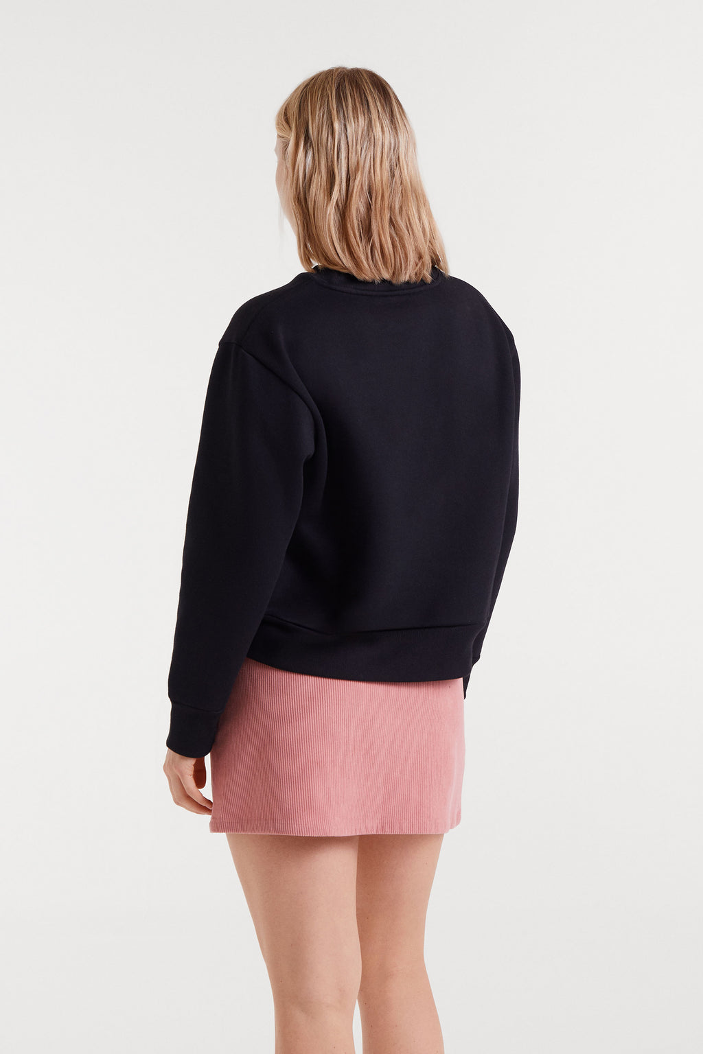 Black Sweatshirt with Flower Print