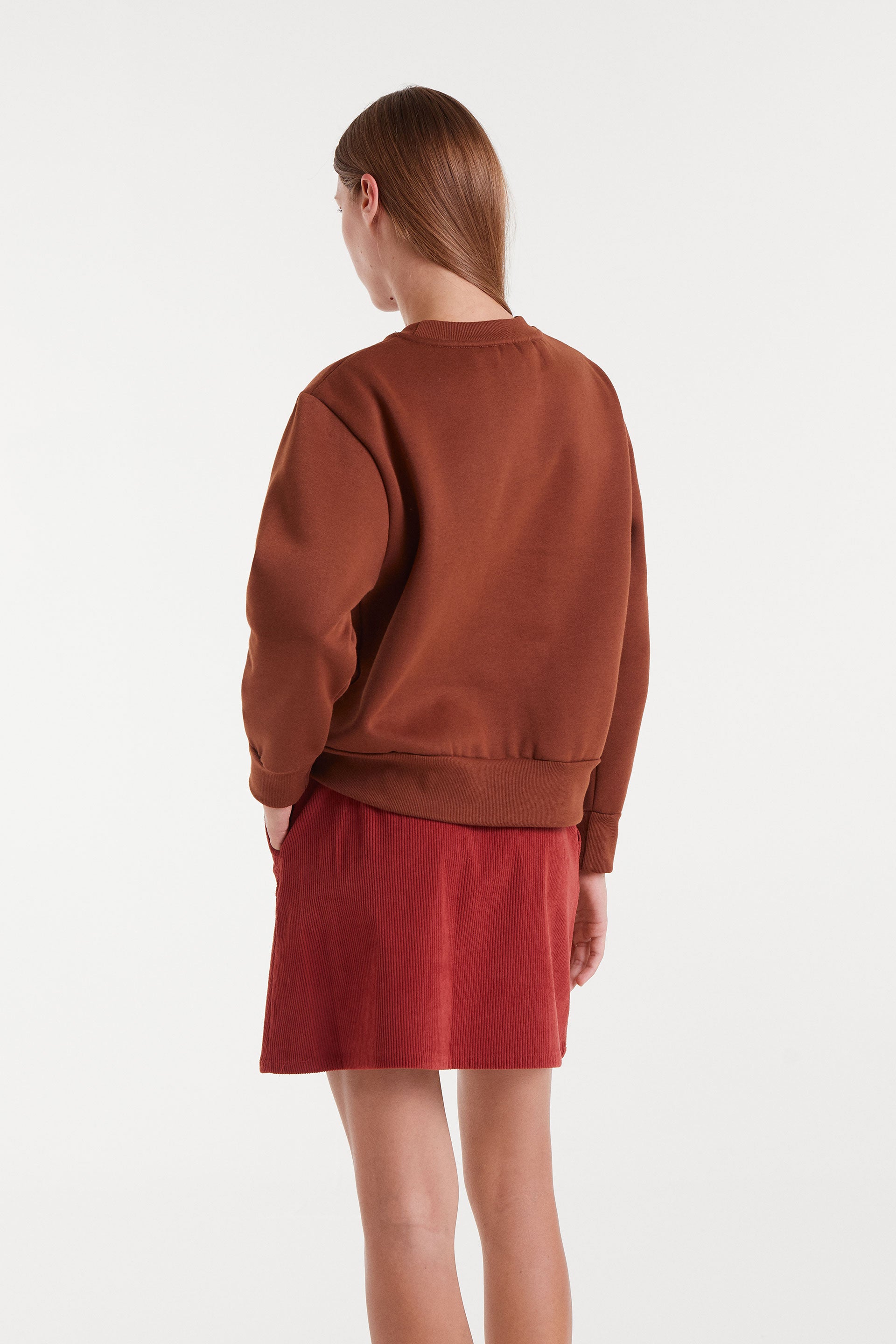 Brown Lips Print Sweatshirt