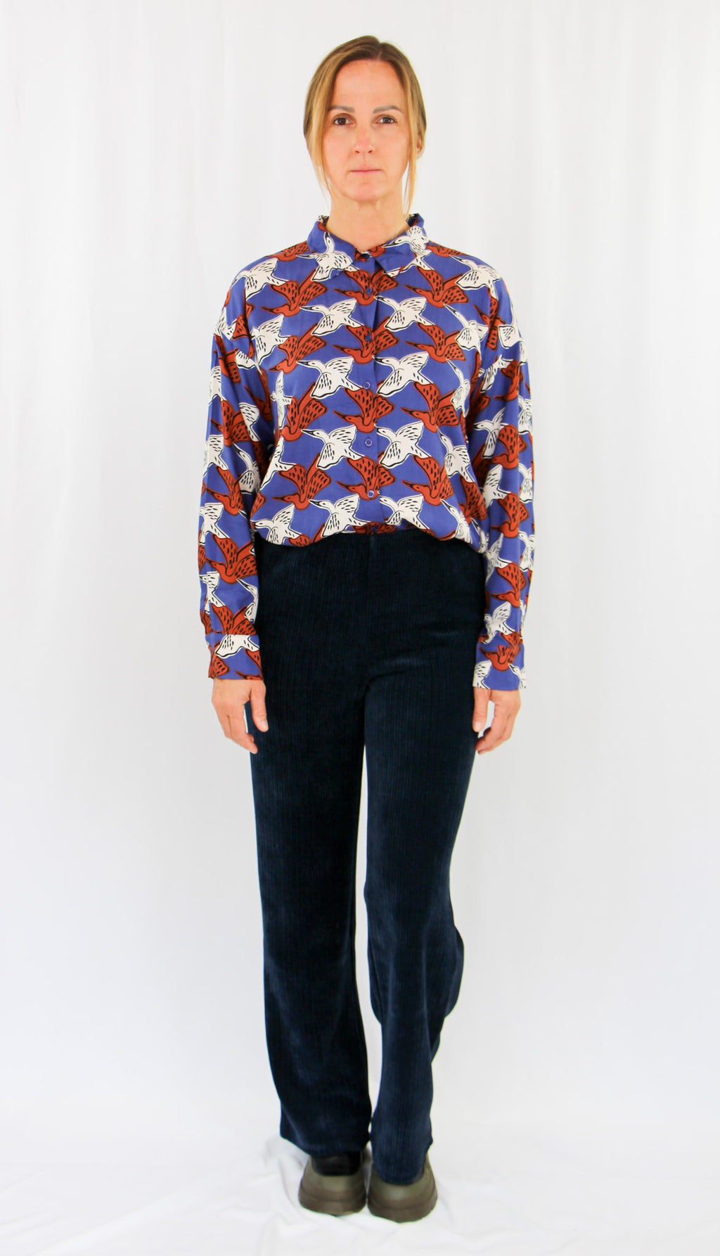 Birds Patern Long Sleeve Shirt