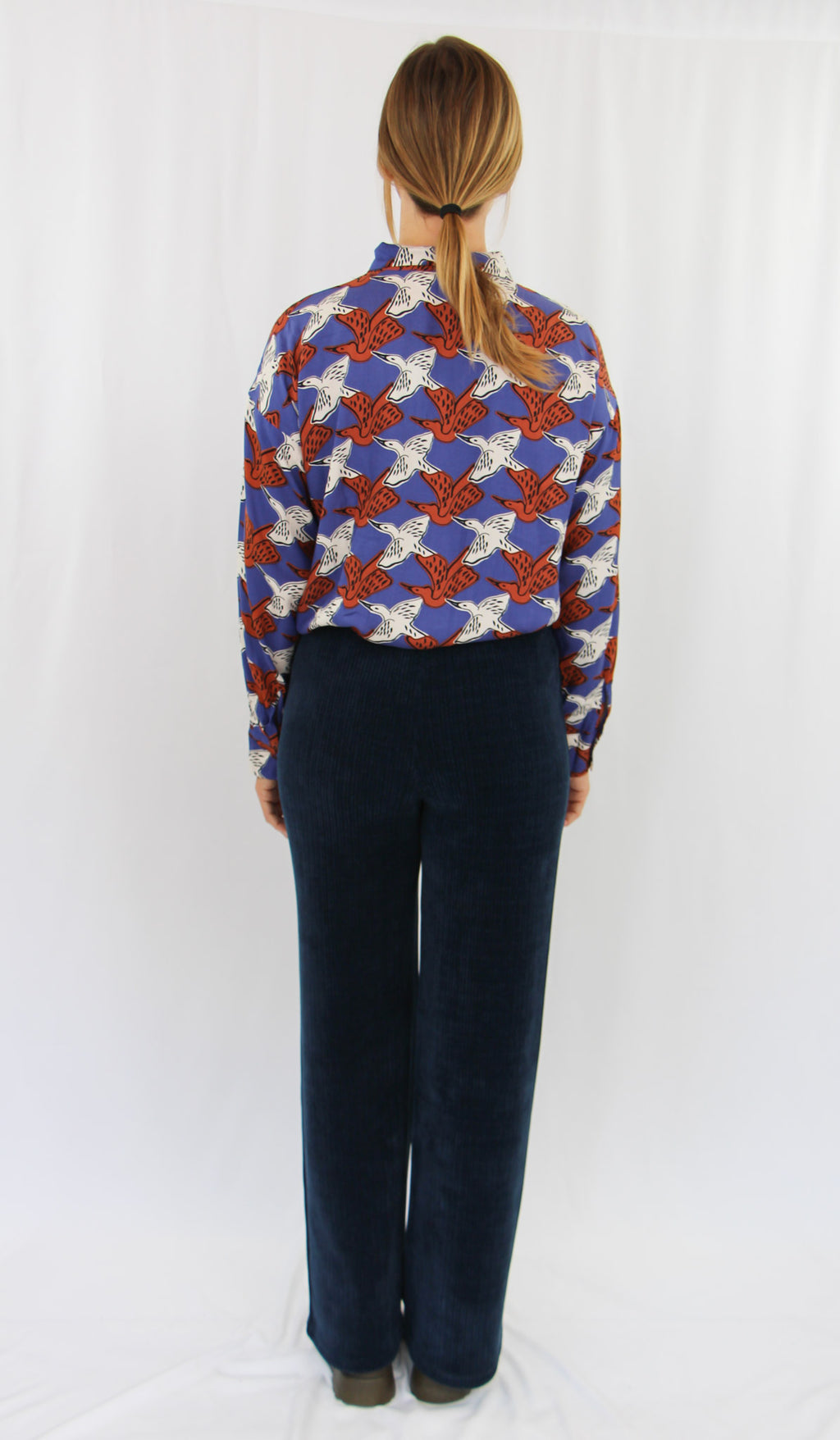 Birds Patern Long Sleeve Shirt