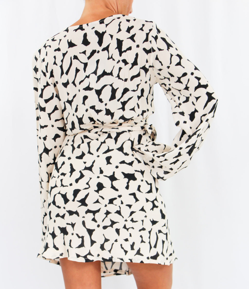 Black and White Midi Dress