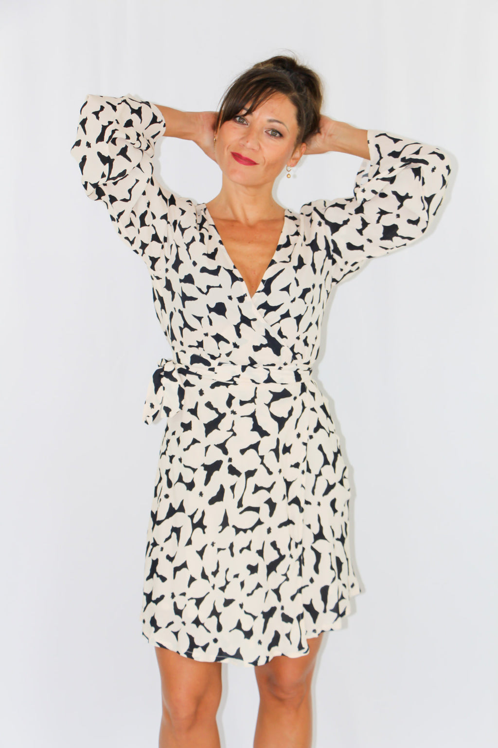 Black and White Midi Dress