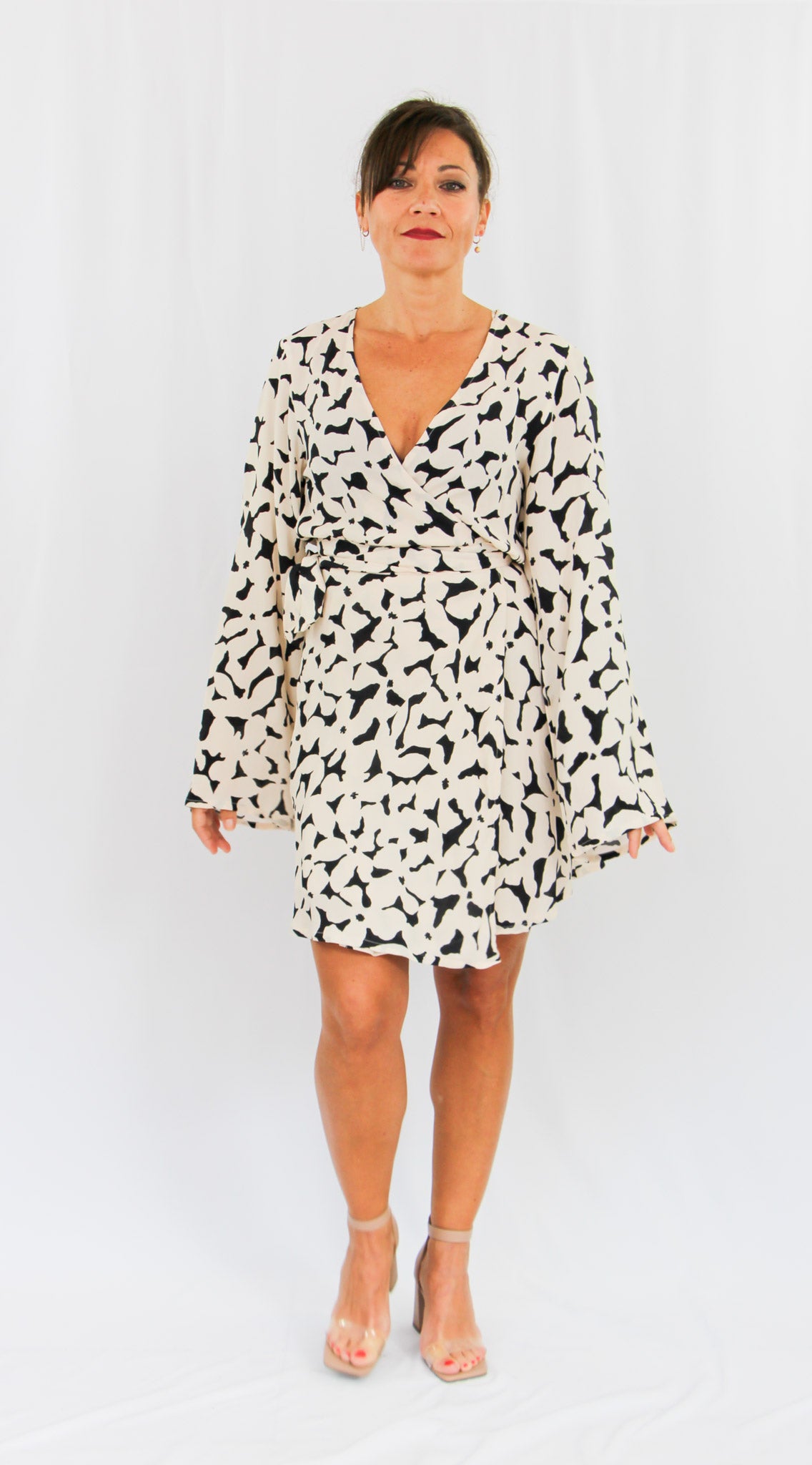 Black and White Midi Dress