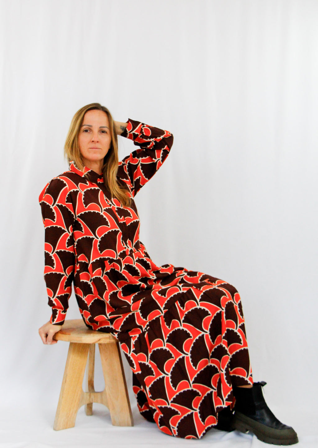 Brown and Orange Long Dress