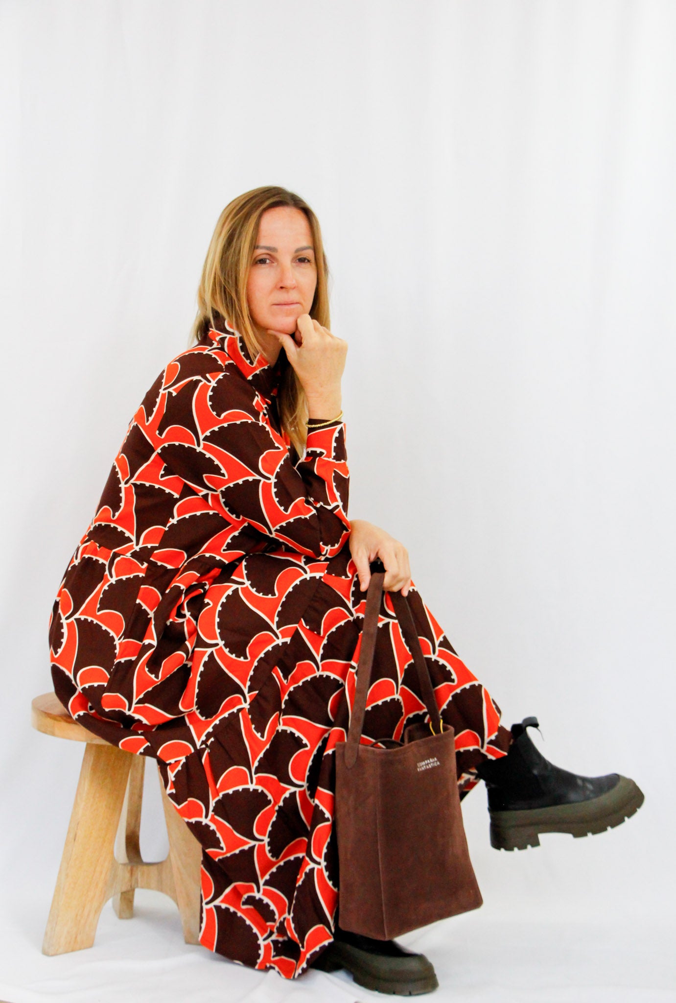 Brown and Orange Long Dress