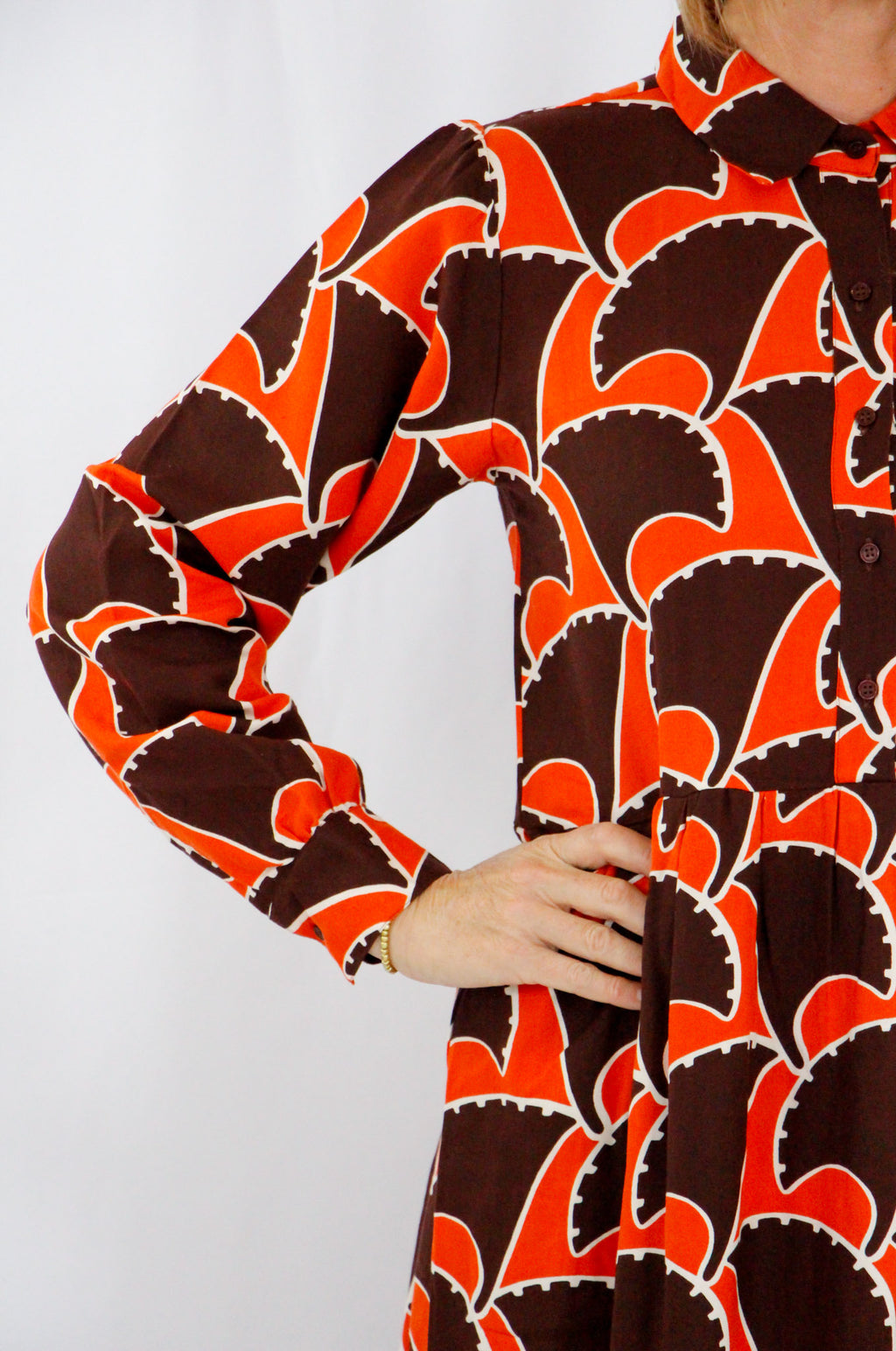 Brown and Orange Long Dress