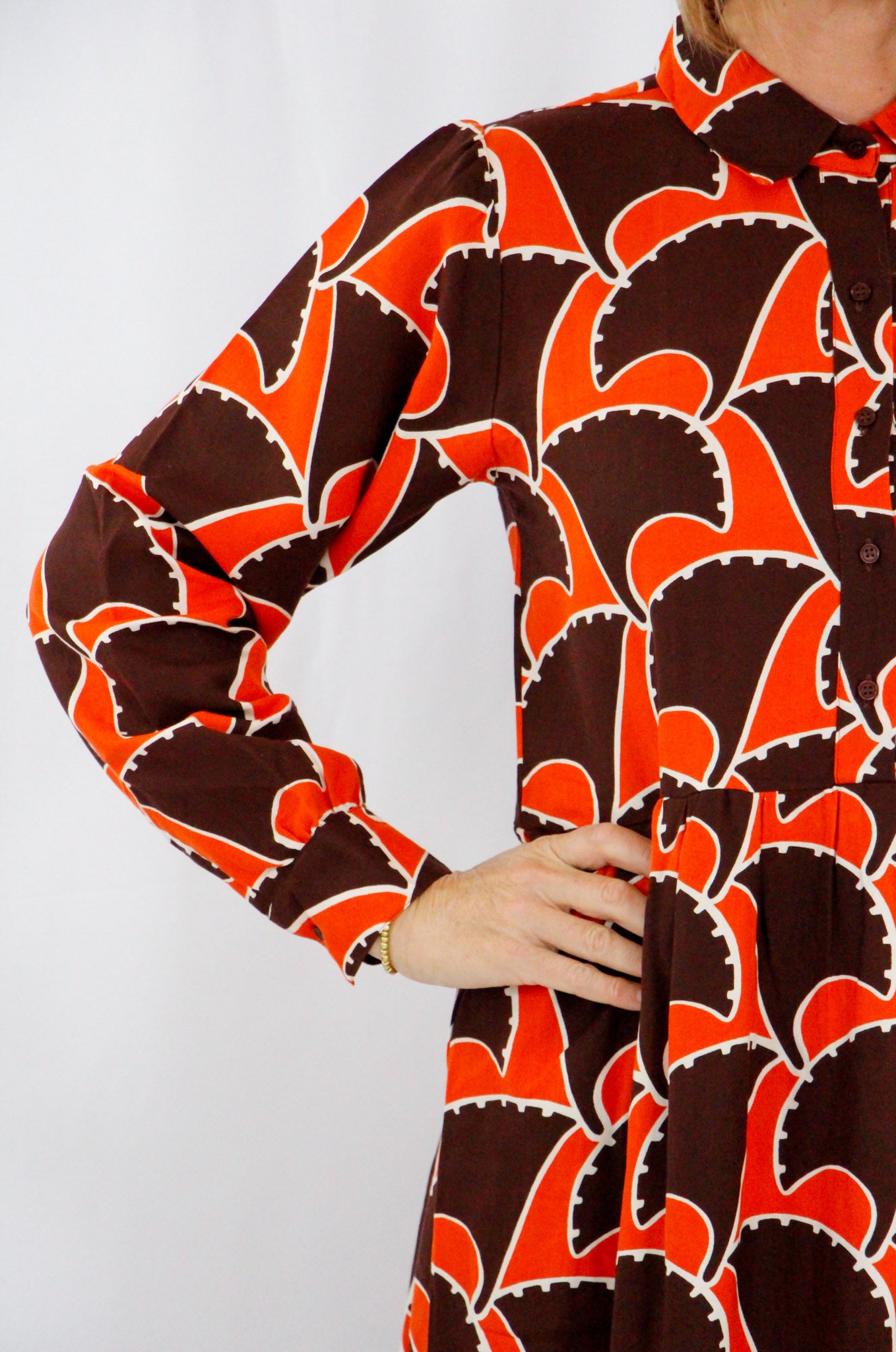 Brown and Orange Long Dress