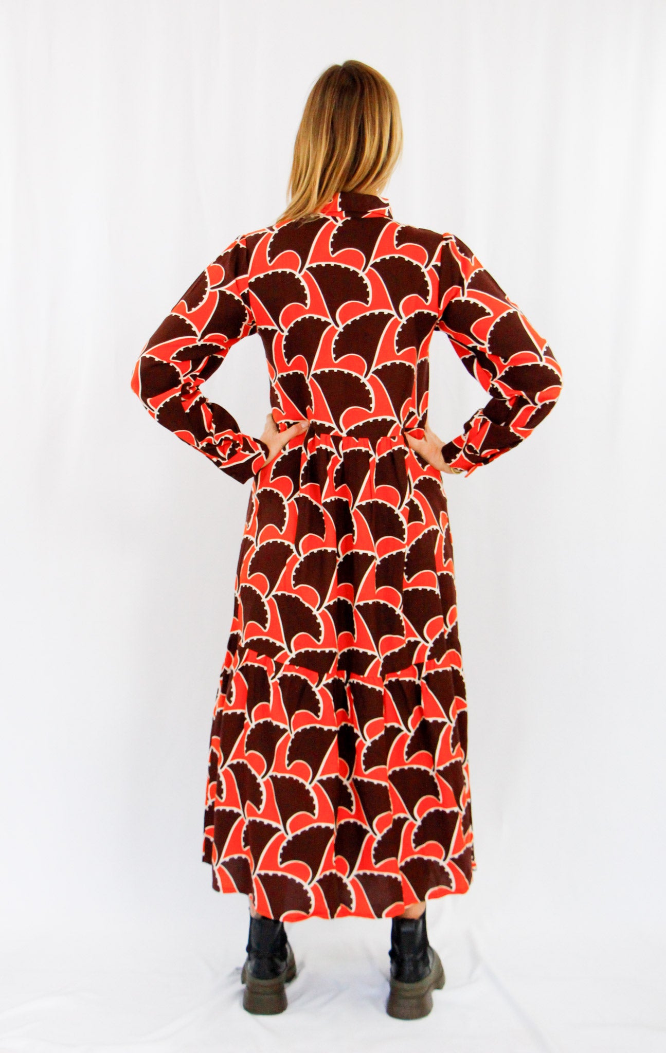 Brown and Orange Long Dress