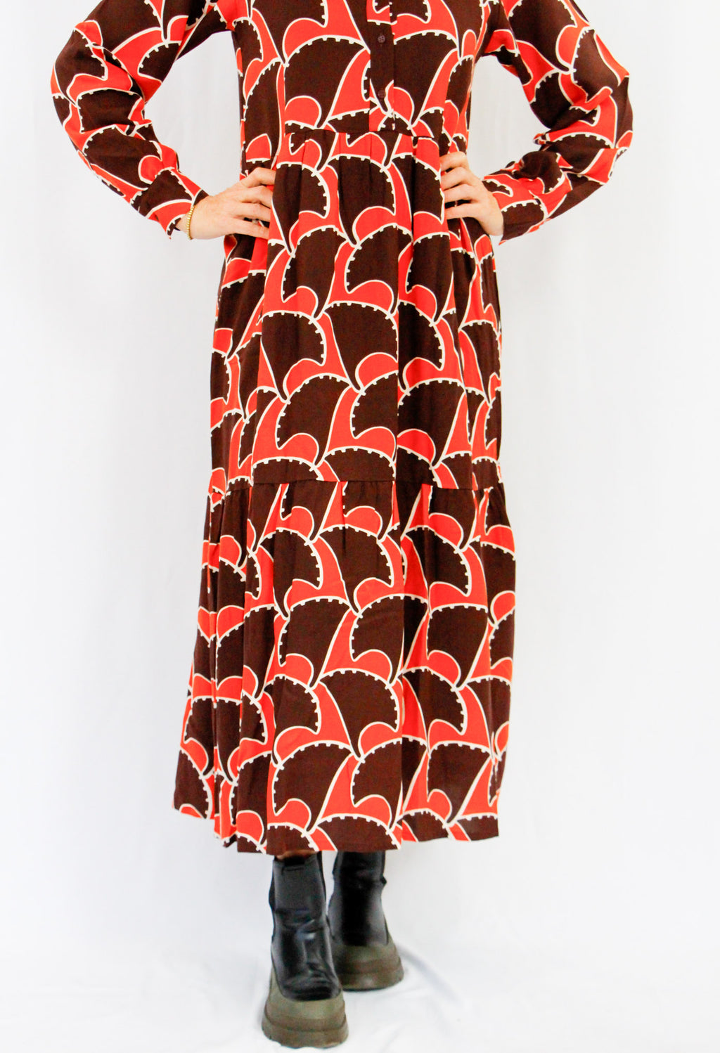 Brown and Orange Long Dress