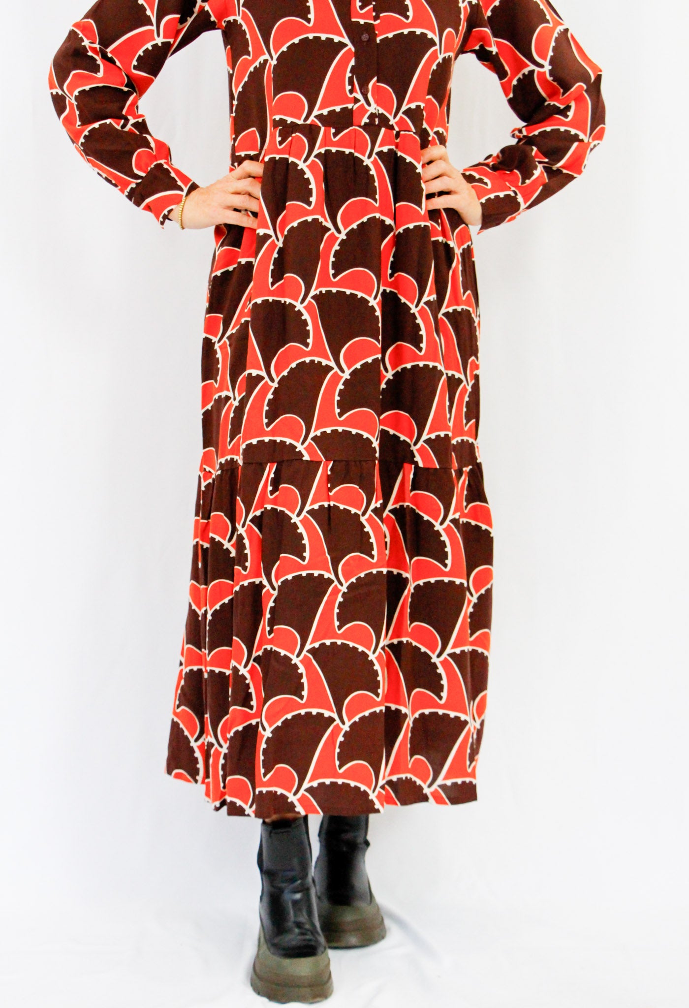 Brown and Orange Long Dress