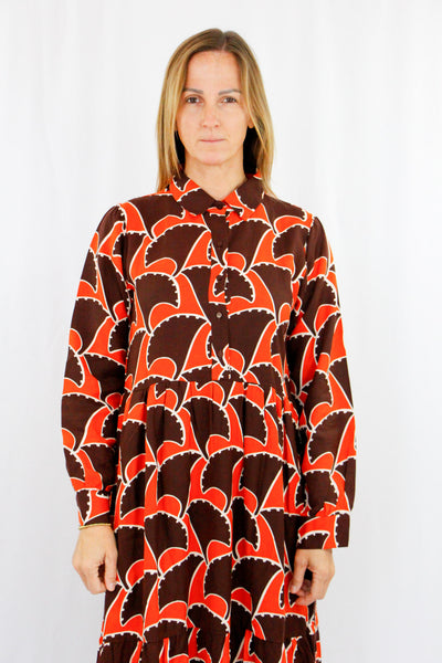 Brown and Orange Long Dress