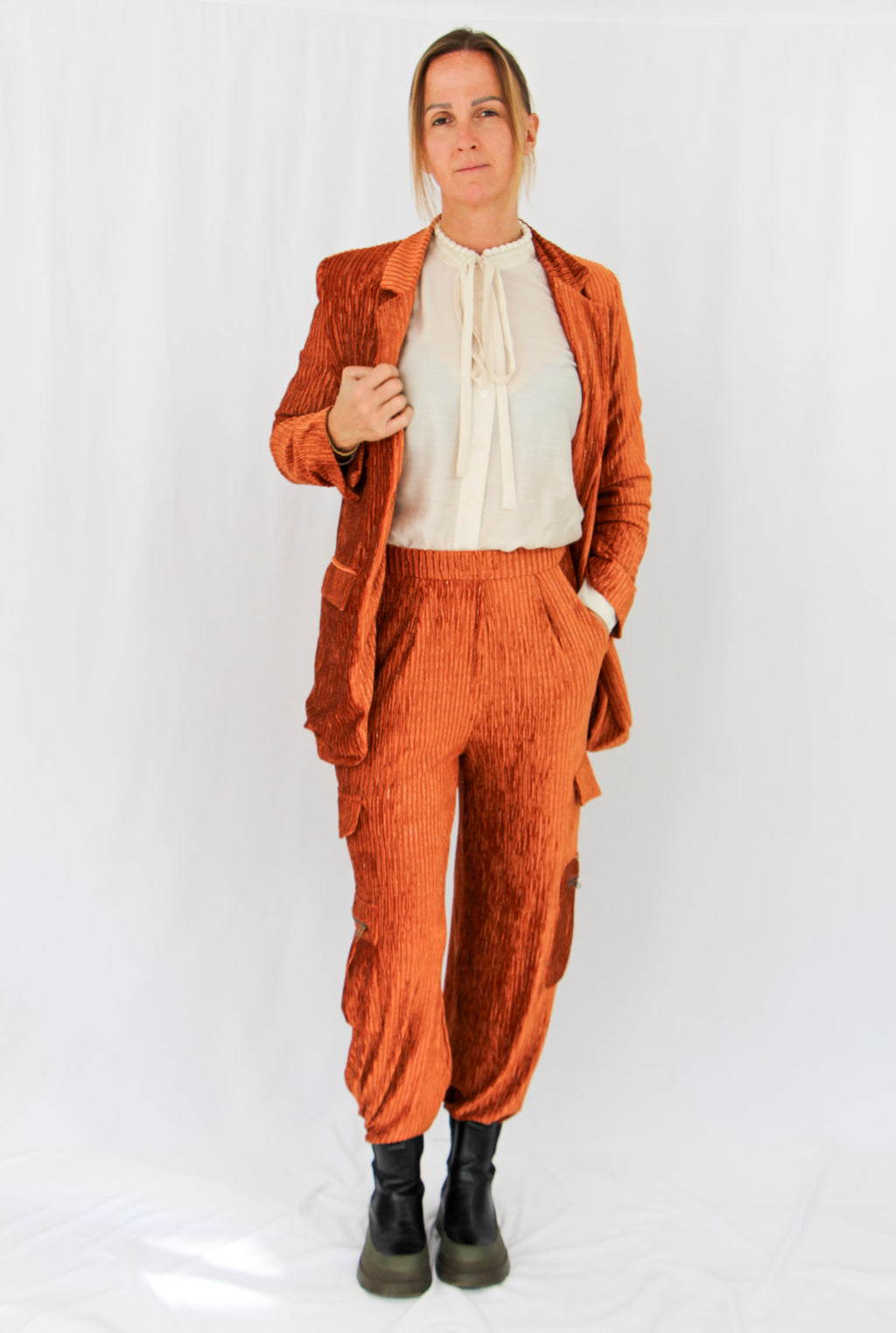 NKN Burnt Copper Velvet Pants