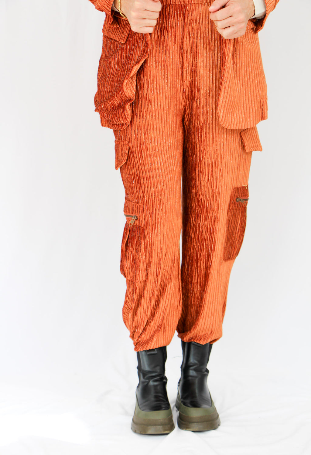 NKN Burnt Copper Velvet Pants