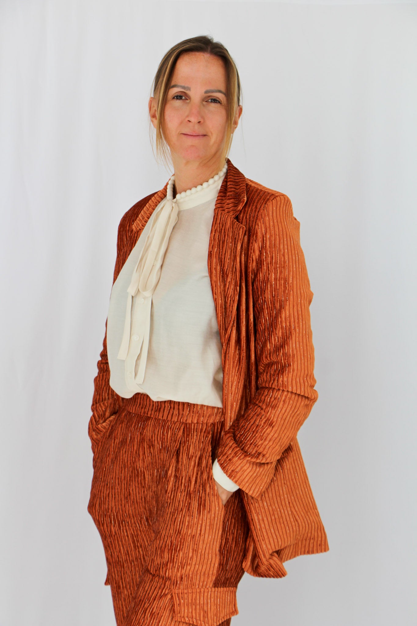 NKN Burnt Copper Velvet Pants