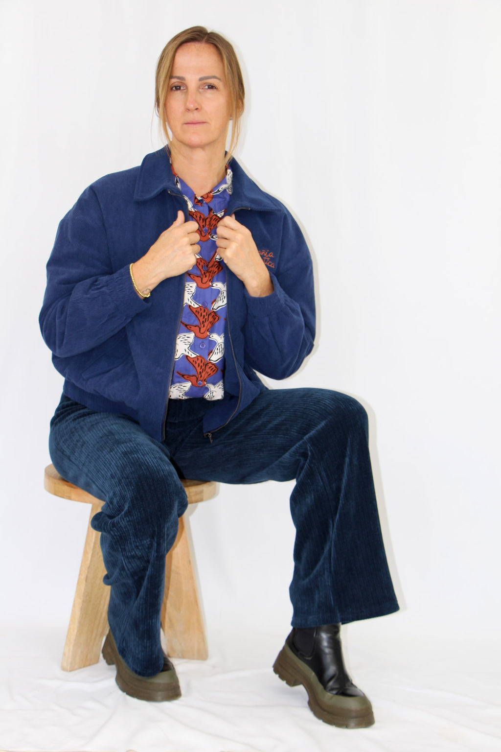 Navy Blue Corduroy Jacket