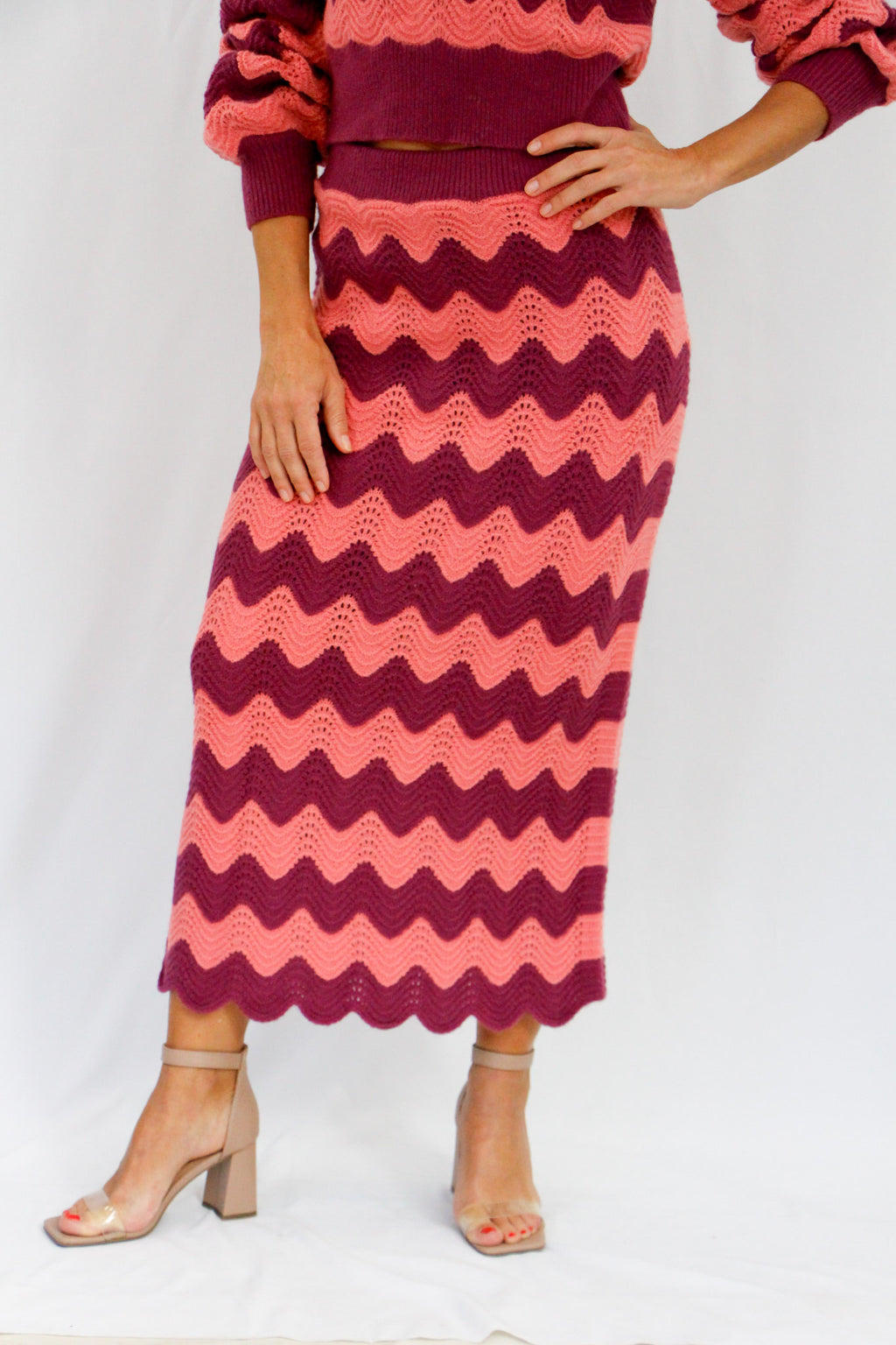 Pink & Plum Knitted Skirt