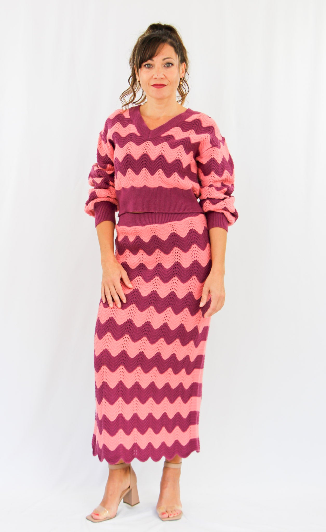 Pink & Plum Knitted Skirt