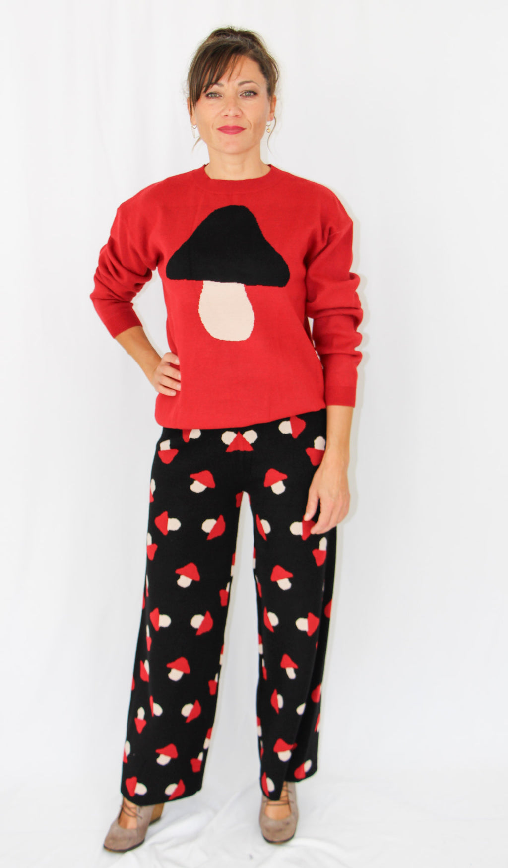 Red Jumper with Mushroom