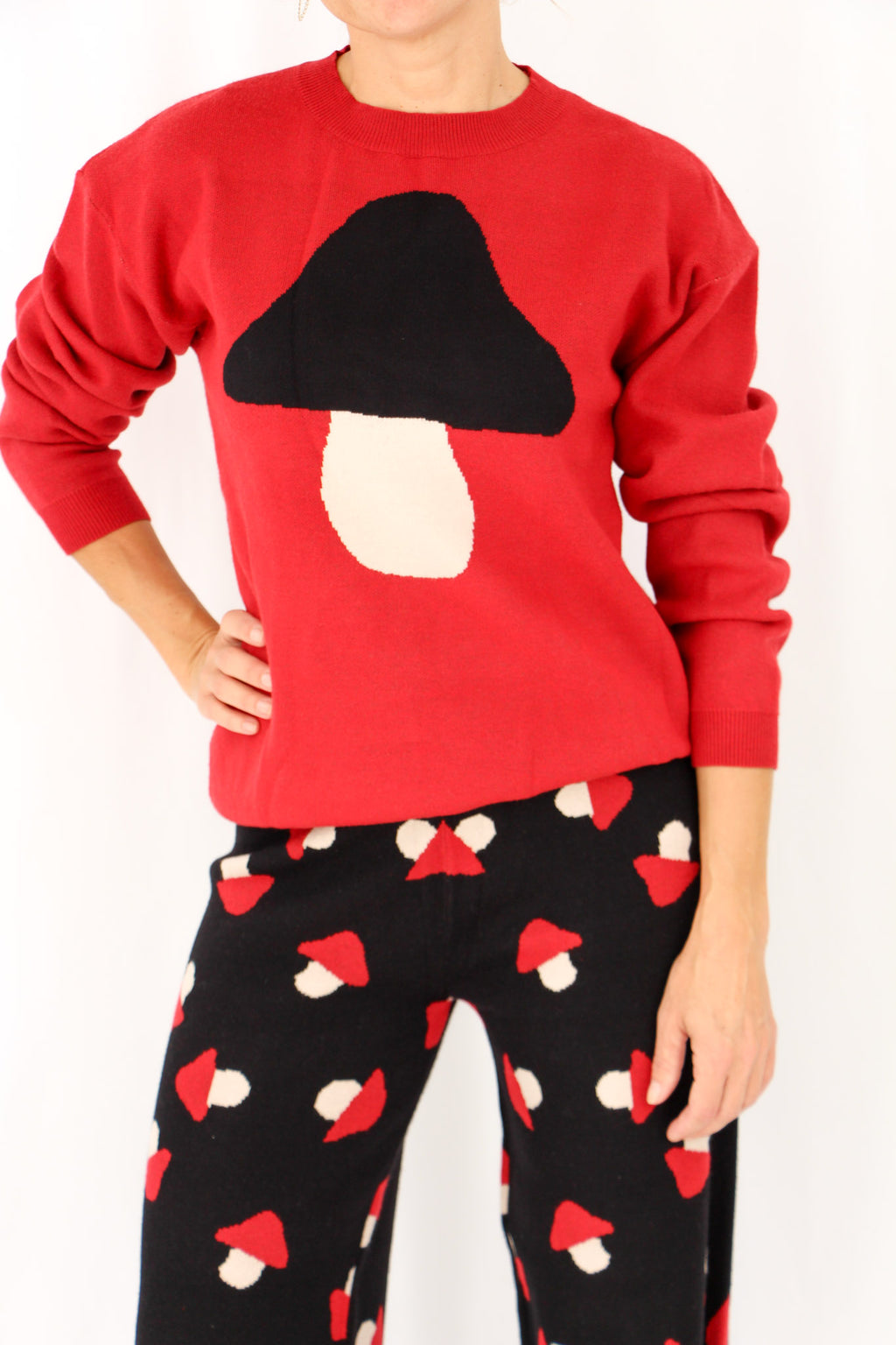 Red Jumper with Mushroom