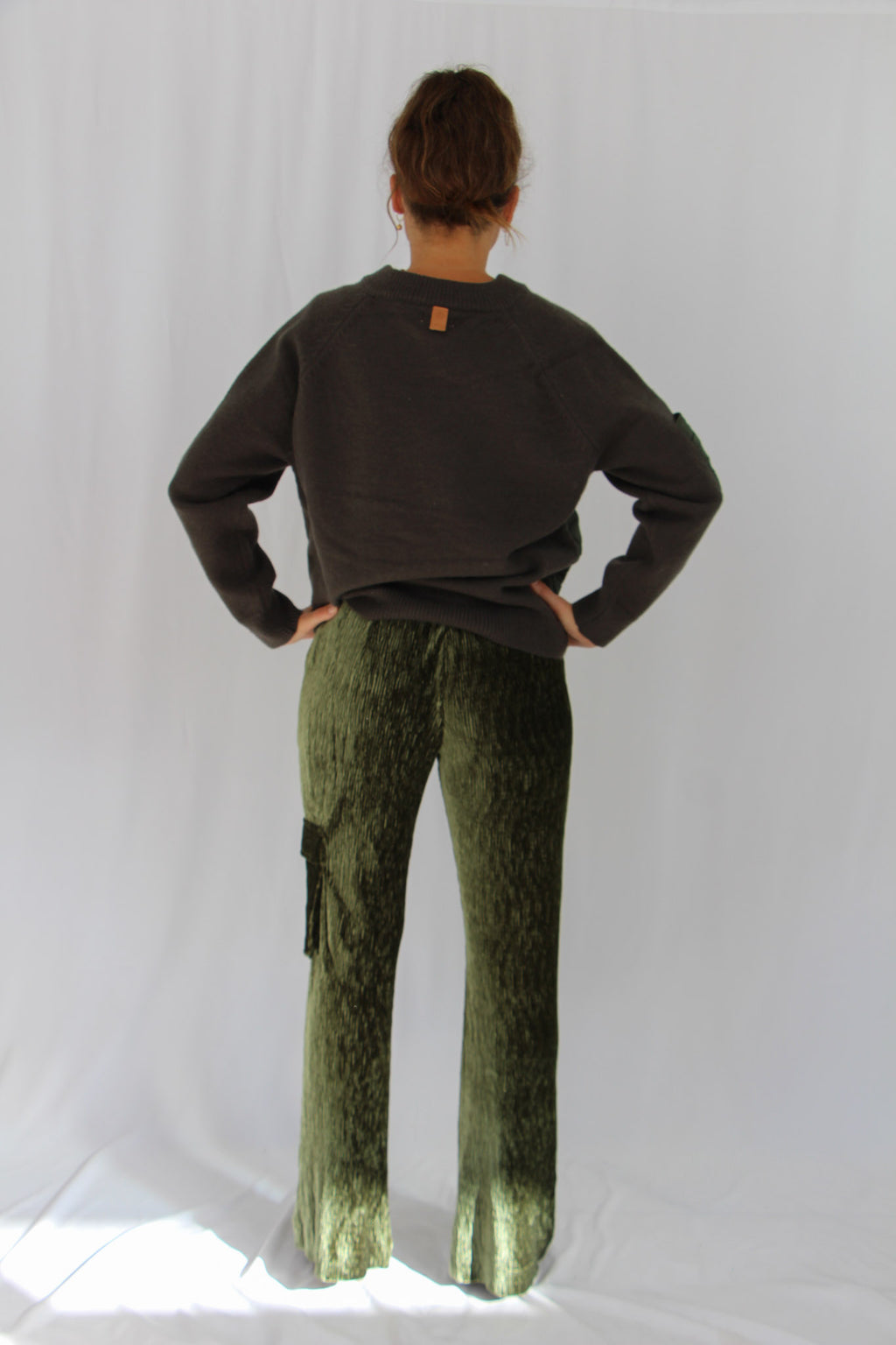 NKN Bottle Green Velvet Pants