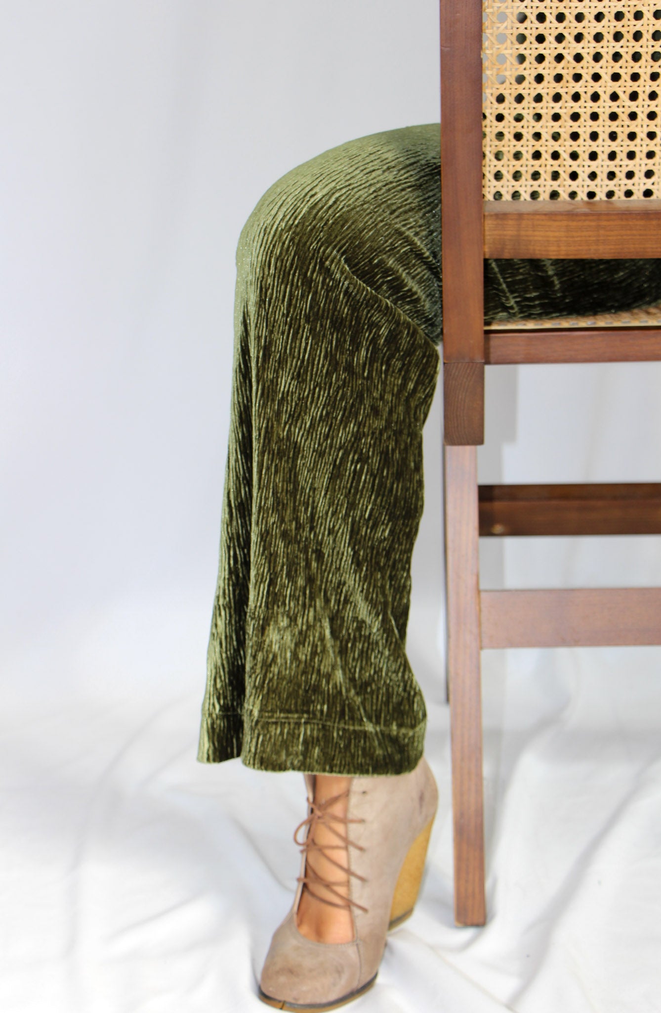 NKN Bottle Green Velvet Pants